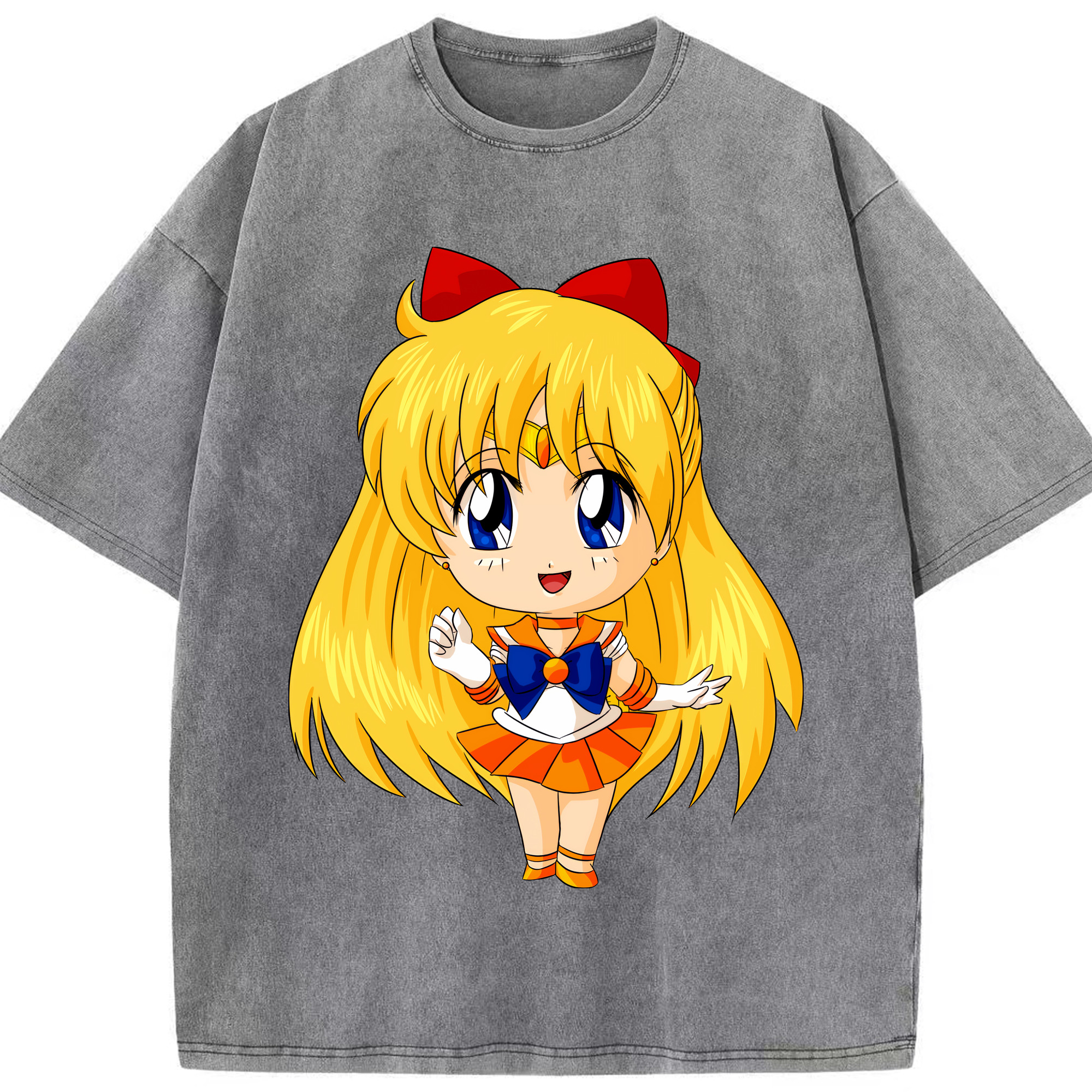（画像用） 美少女戦士セーラームーン 愛野 美奈子 あいの みなこ Sailor Moon Aino Minako 綿100% ヴィンテージ風 半袖Tシャツ（フロントプリント）