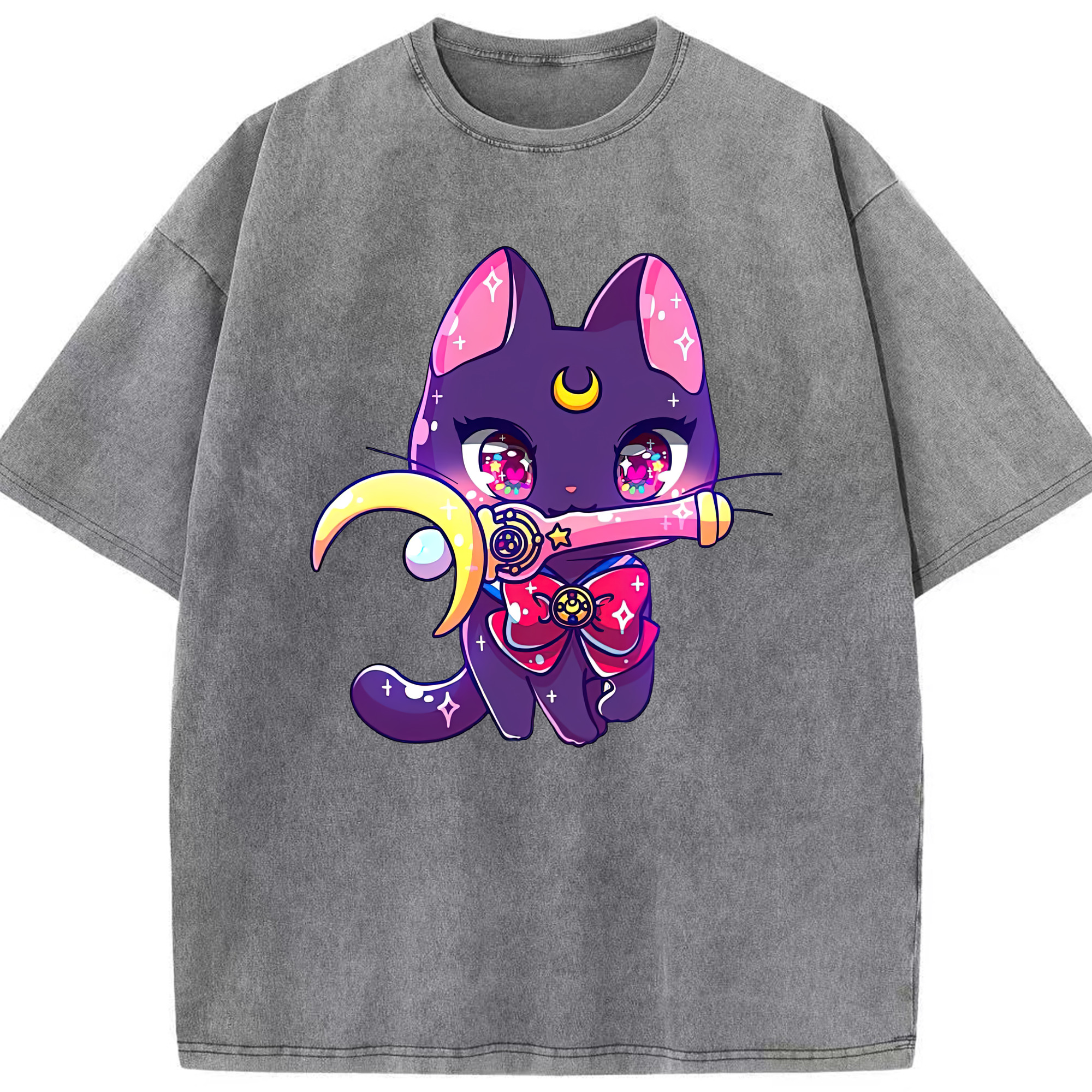 （画像用） 美少女戦士セーラームーン Sailor Moon 綿100% ヴィンテージ風 半袖Tシャツ（フロントプリント）