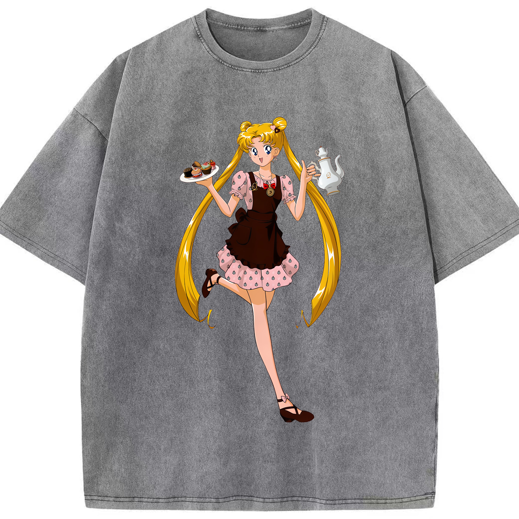 （画像用） 美少女戦士セーラームーン 愛野 美奈子 あいの みなこ Sailor Moon Aino Minako 綿100% ヴィンテージ風 半袖Tシャツ（フロントプリント）