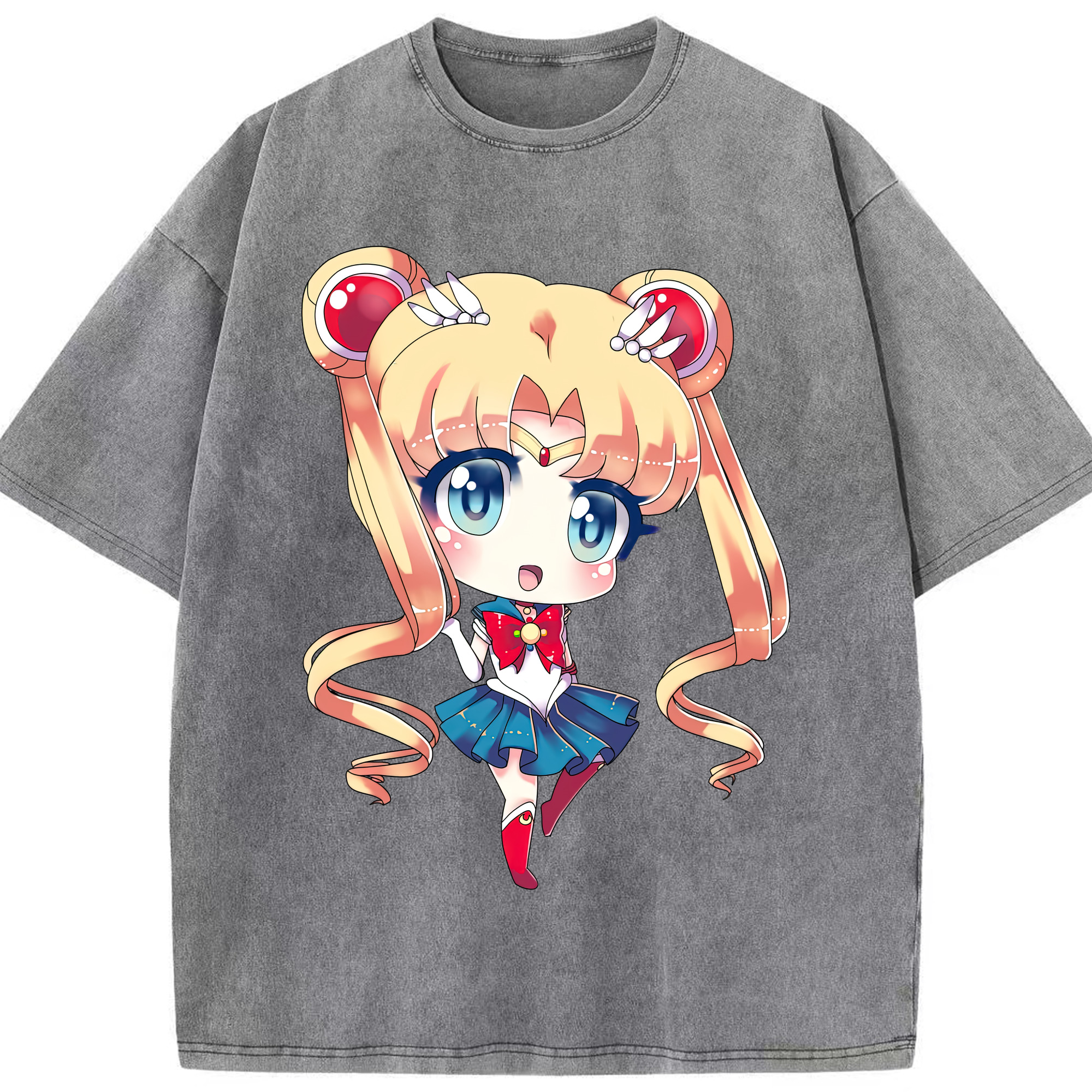（画像用） 美少女戦士セーラームーン 月野 うさぎ つきの うさぎ Sailor Moon Tsukino Usagi 綿100% ヴィンテージ風 半袖Tシャツ（フロントプリント）