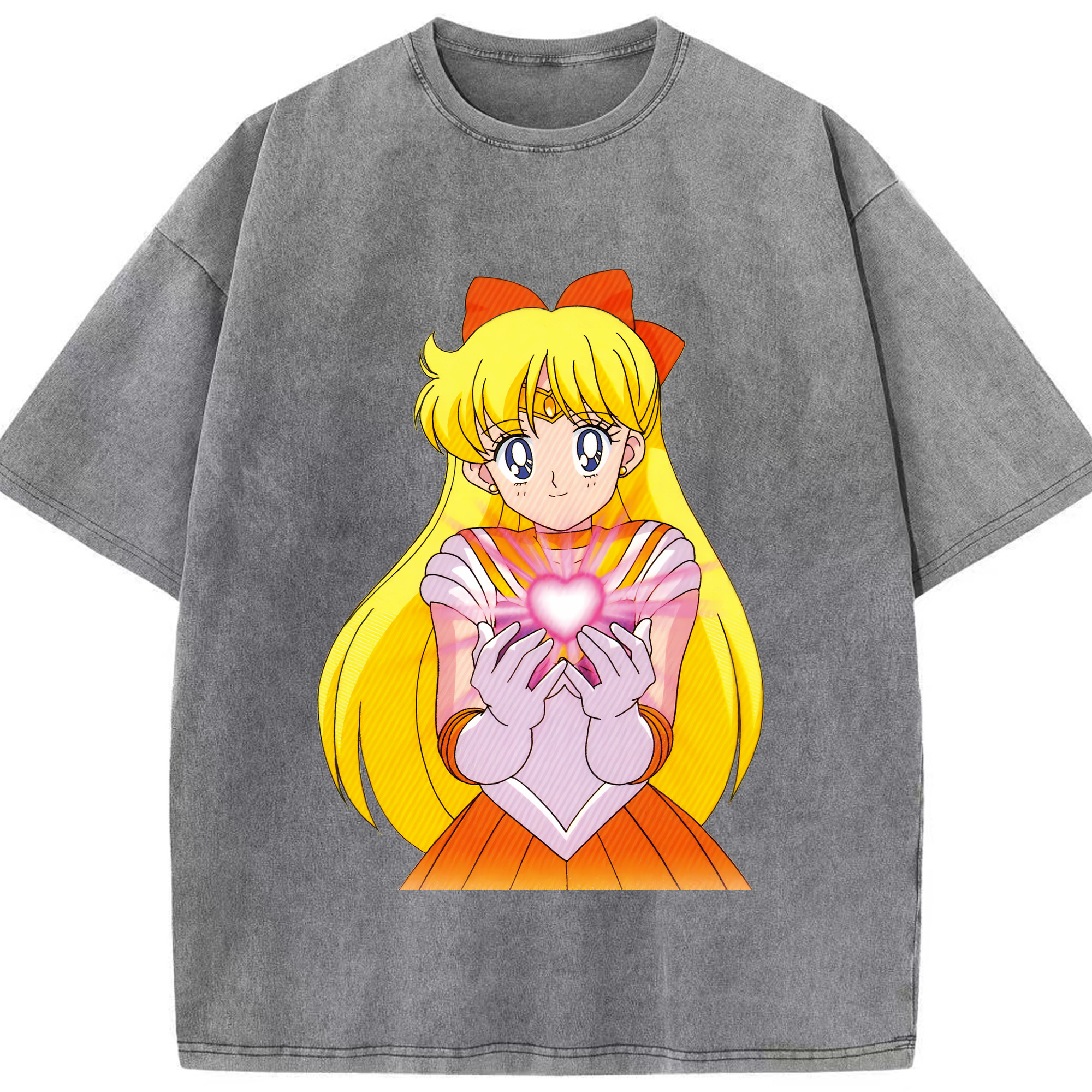（画像用） 美少女戦士セーラームーン 愛野 美奈子 あいの みなこ Sailor Moon Aino Minako 綿100% ヴィンテージ風 半袖Tシャツ（フロントプリント）