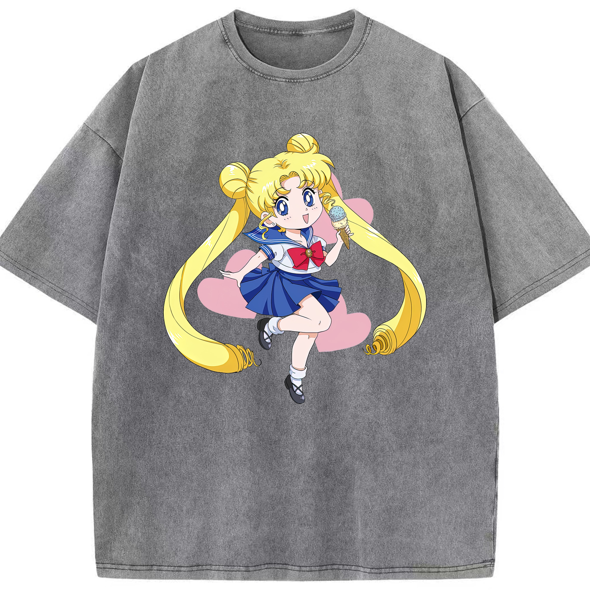 （画像用） 美少女戦士セーラームーン 愛野 美奈子 あいの みなこ Sailor Moon Aino Minako 綿100% ヴィンテージ風 半袖Tシャツ（フロントプリント）