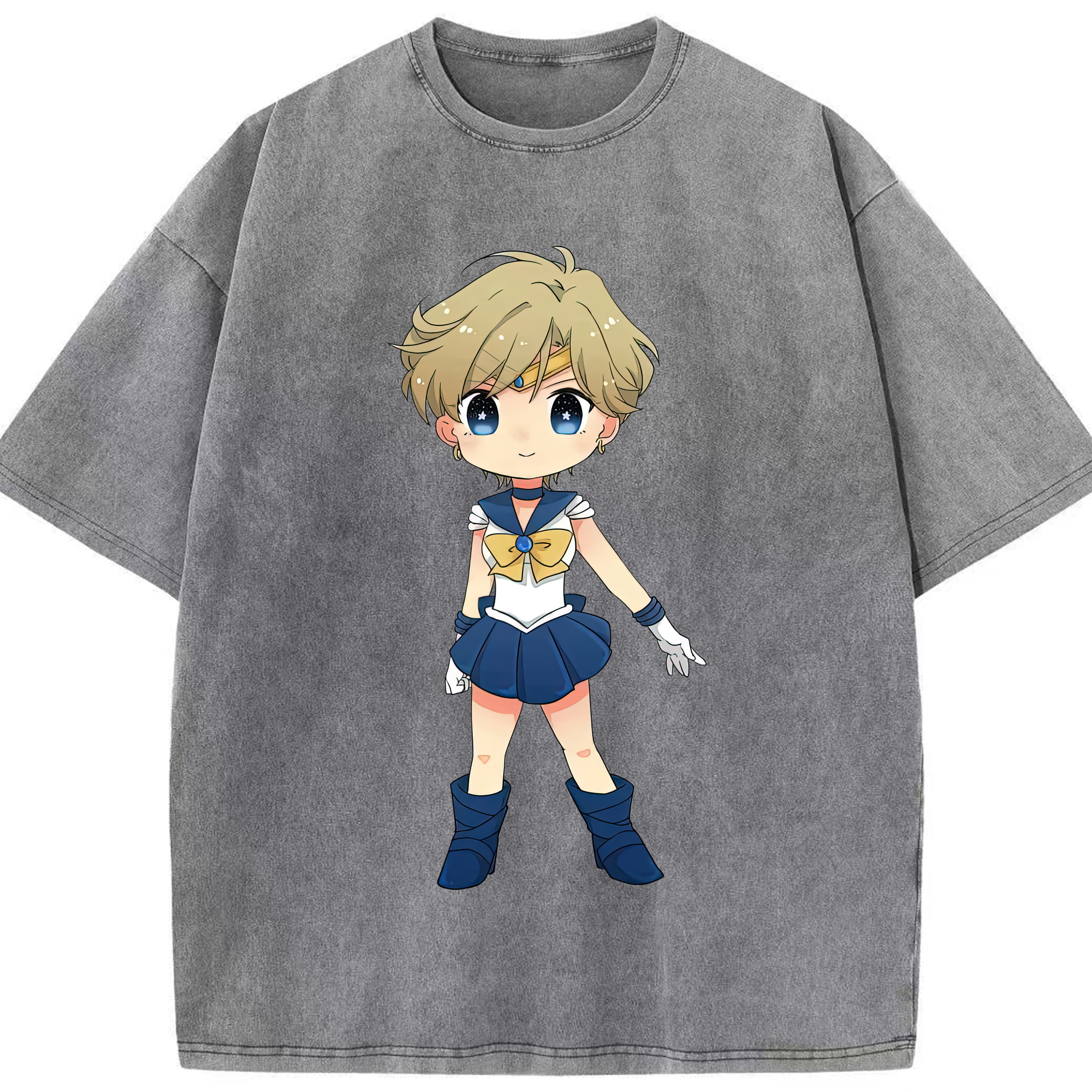 （画像用） 美少女戦士セーラームーン 天王はるか Sailor Moon Tenoh Haruka 綿100% ヴィンテージ風 半袖Tシャツ（フロントプリント）