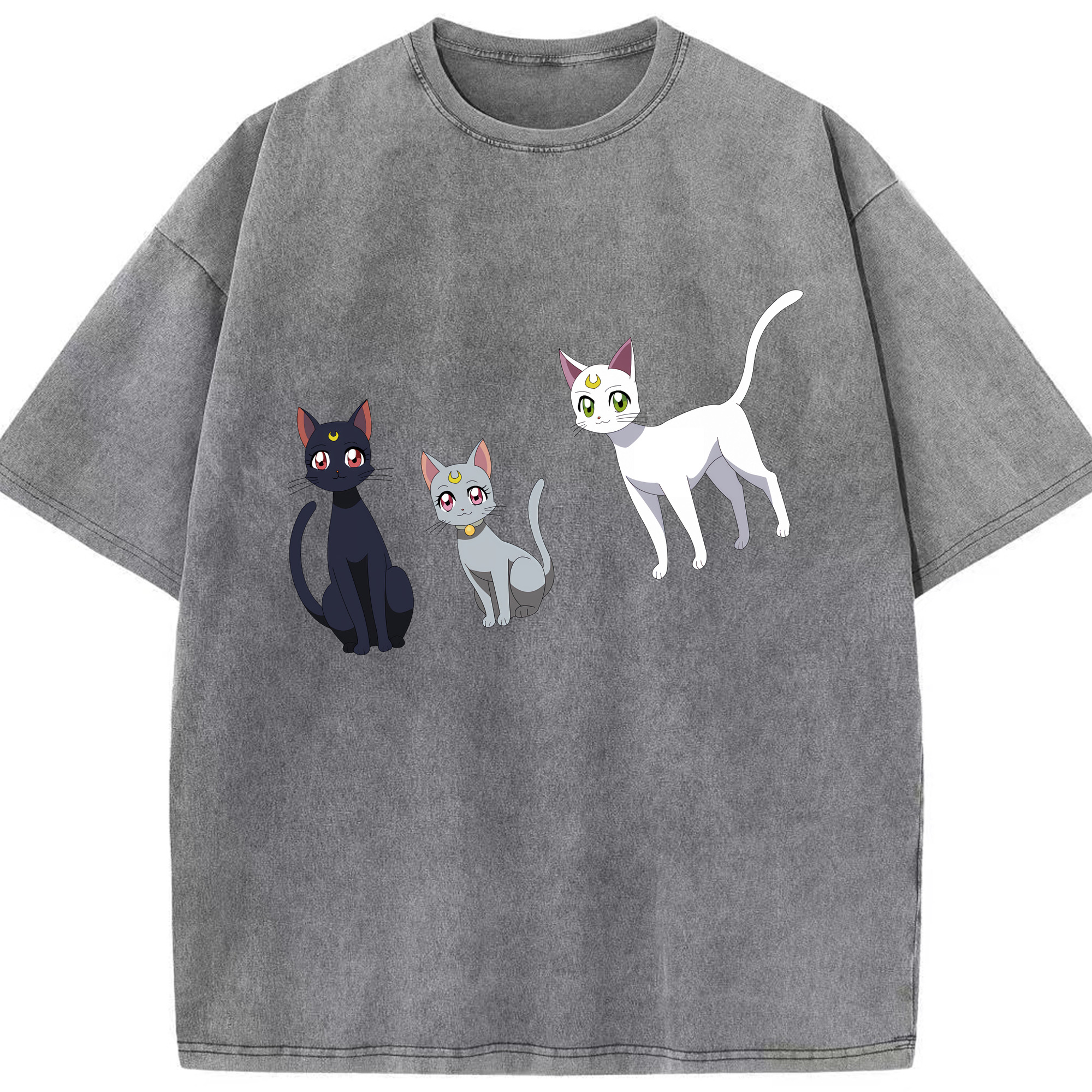 （画像用） 美少女戦士セーラームーン Sailor Moon 綿100% ヴィンテージ風 半袖Tシャツ（フロントプリント）