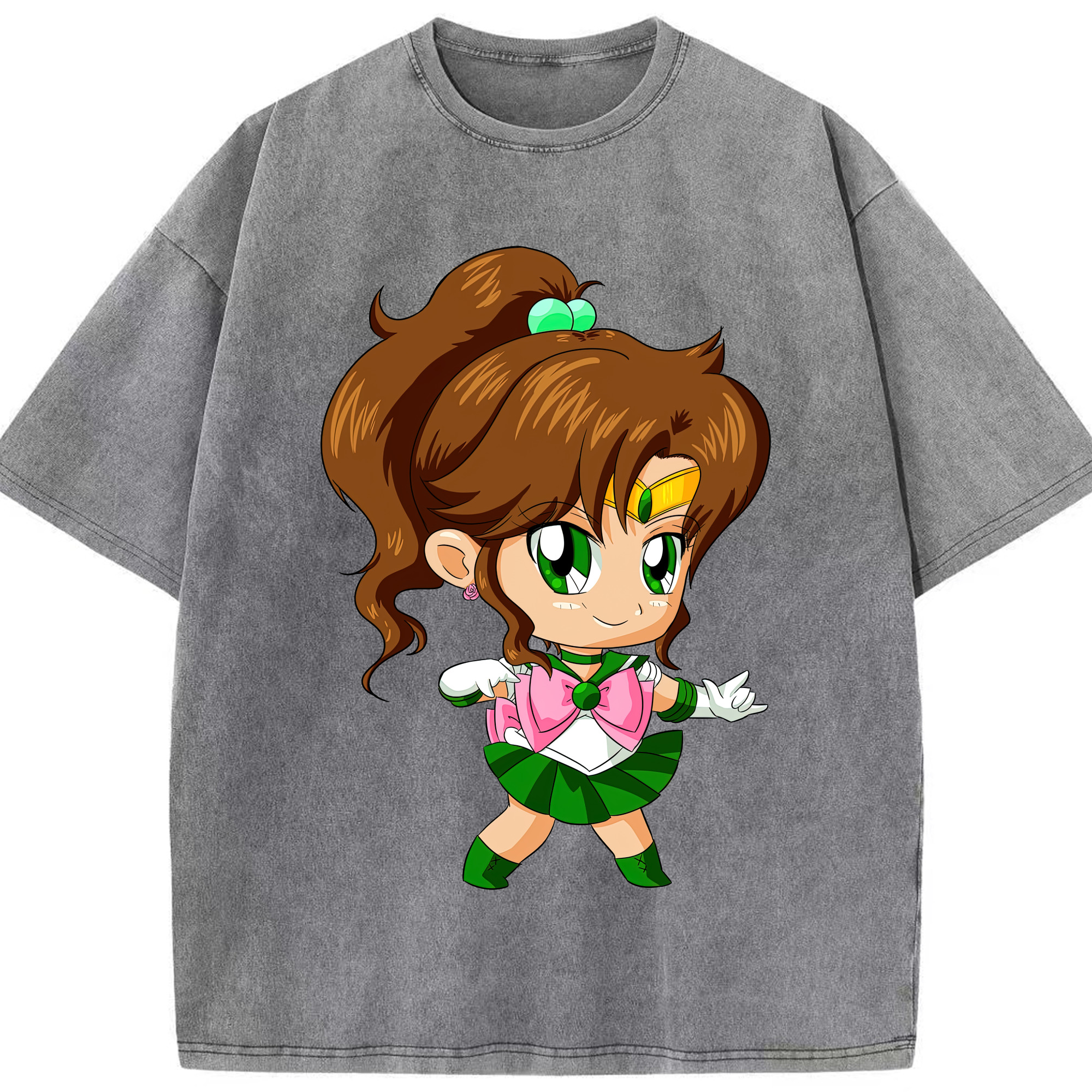 （画像用） 美少女戦士セーラームーン 木野 まこと きの まこと Sailor Moon Kino Makoto （セーラージュピター；Sailor Jupiter） 綿100% ヴィンテージ風 半袖Tシャツ（フロントプリント）