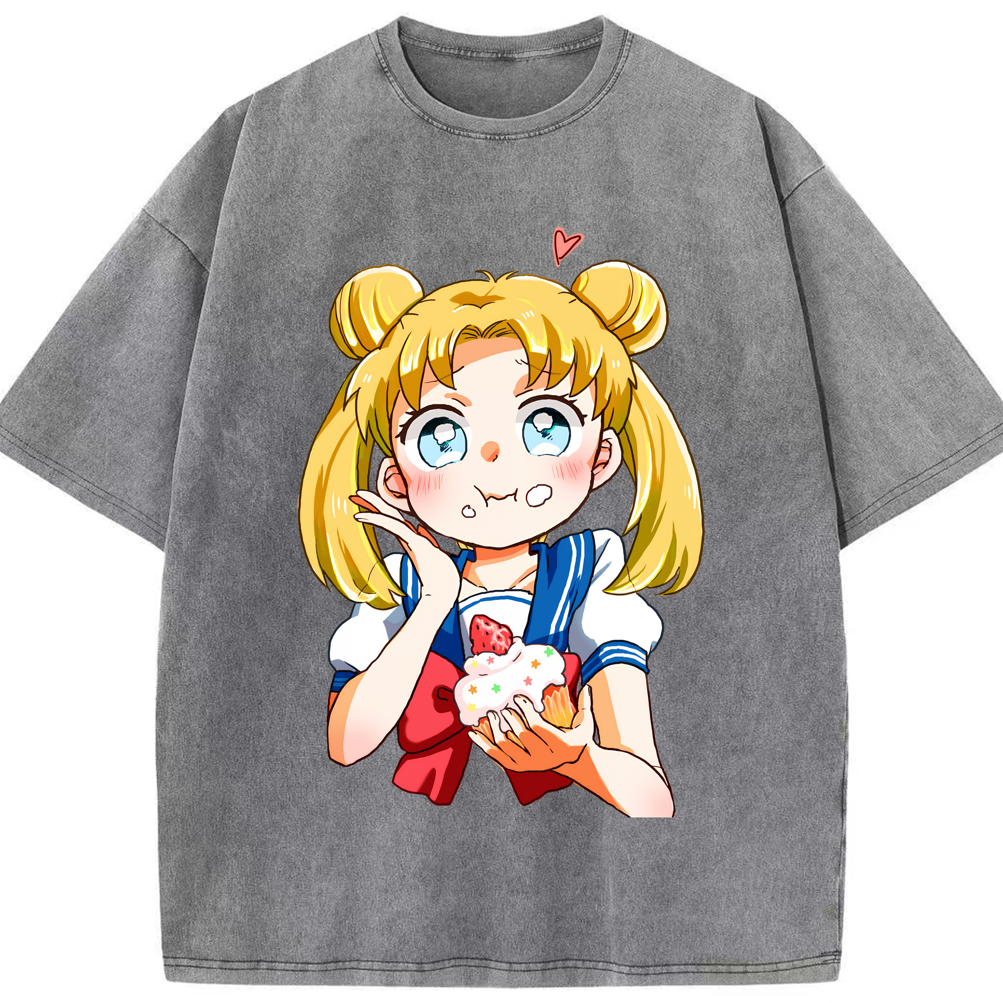 （画像用） 美少女戦士セーラームーン 愛野 美奈子 あいの みなこ Sailor Moon Aino Minako 綿100% ヴィンテージ風 半袖Tシャツ（フロントプリント）