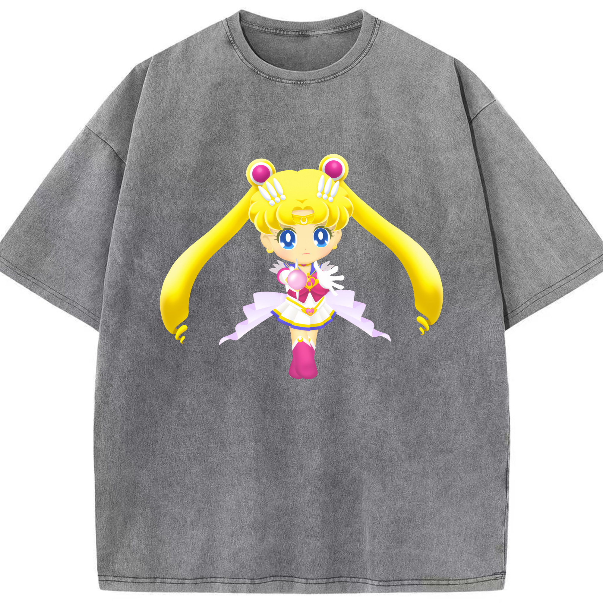 （画像用） 美少女戦士セーラームーン 月野 うさぎ つきの うさぎ Sailor Moon Tsukino Usagi 綿100% ヴィンテージ風 半袖Tシャツ（フロントプリント）