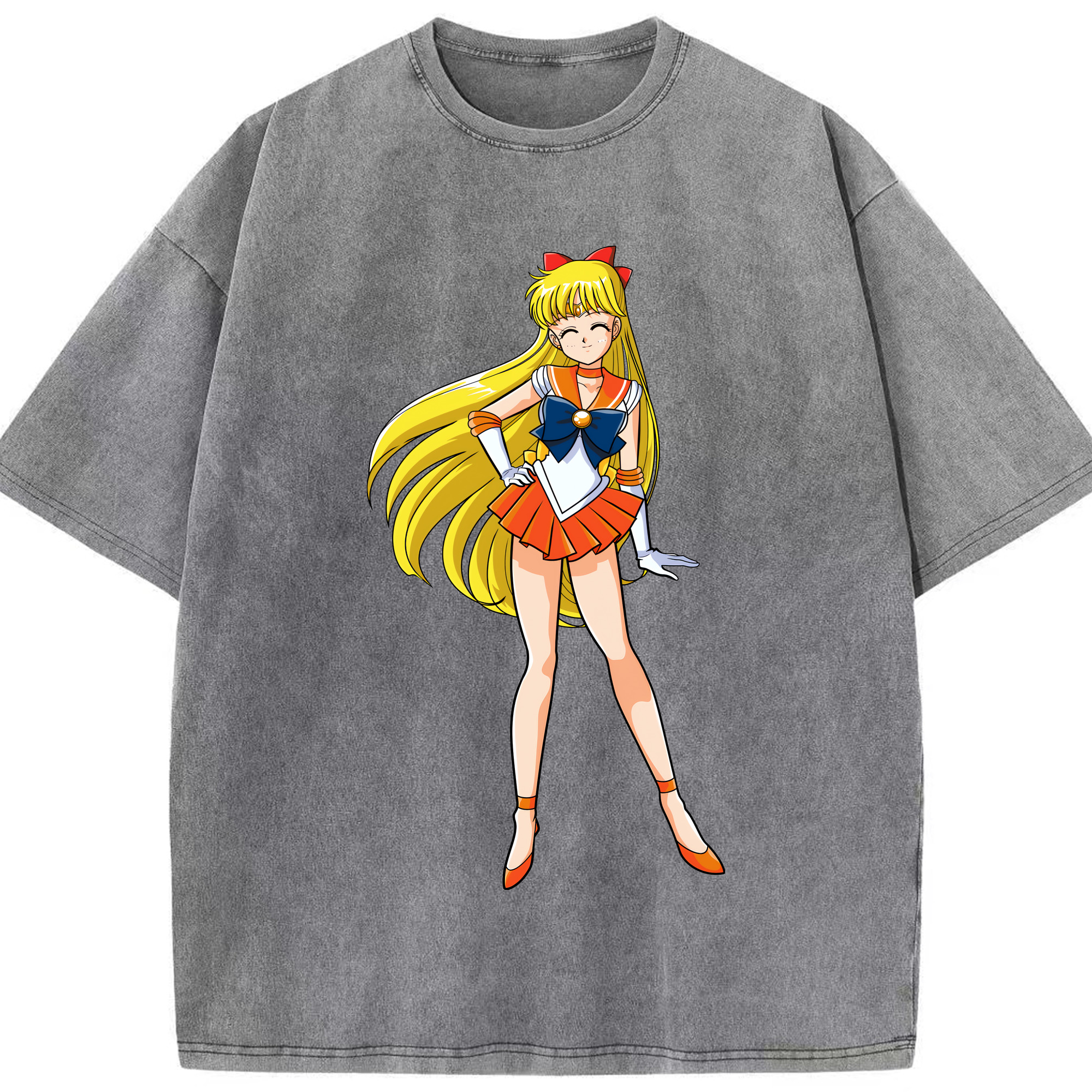 （画像用） 美少女戦士セーラームーン 愛野 美奈子 あいの みなこ Sailor Moon Aino Minako 綿100% ヴィンテージ風 半袖Tシャツ（フロントプリント）