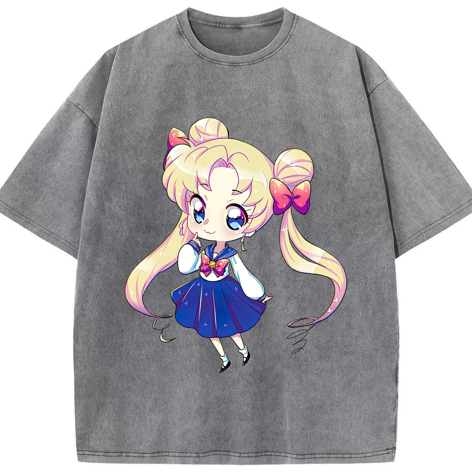 （画像用） 美少女戦士セーラームーン 月野 うさぎ つきの うさぎ Sailor Moon Tsukino Usagi 綿100% ヴィンテージ風 半袖Tシャツ（フロントプリント）