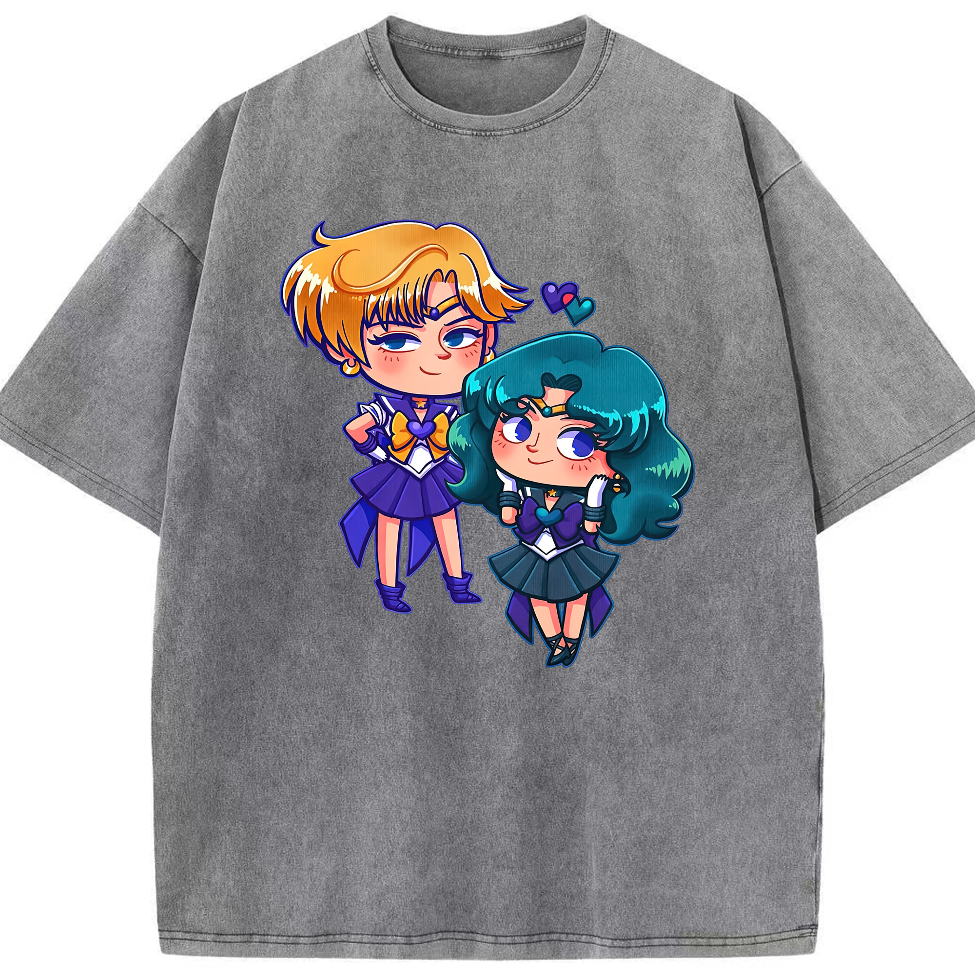 （画像用） 美少女戦士セーラームーン 天王はるか Sailor Moon Tenoh Haruka 綿100% ヴィンテージ風 半袖Tシャツ（フロントプリント）
