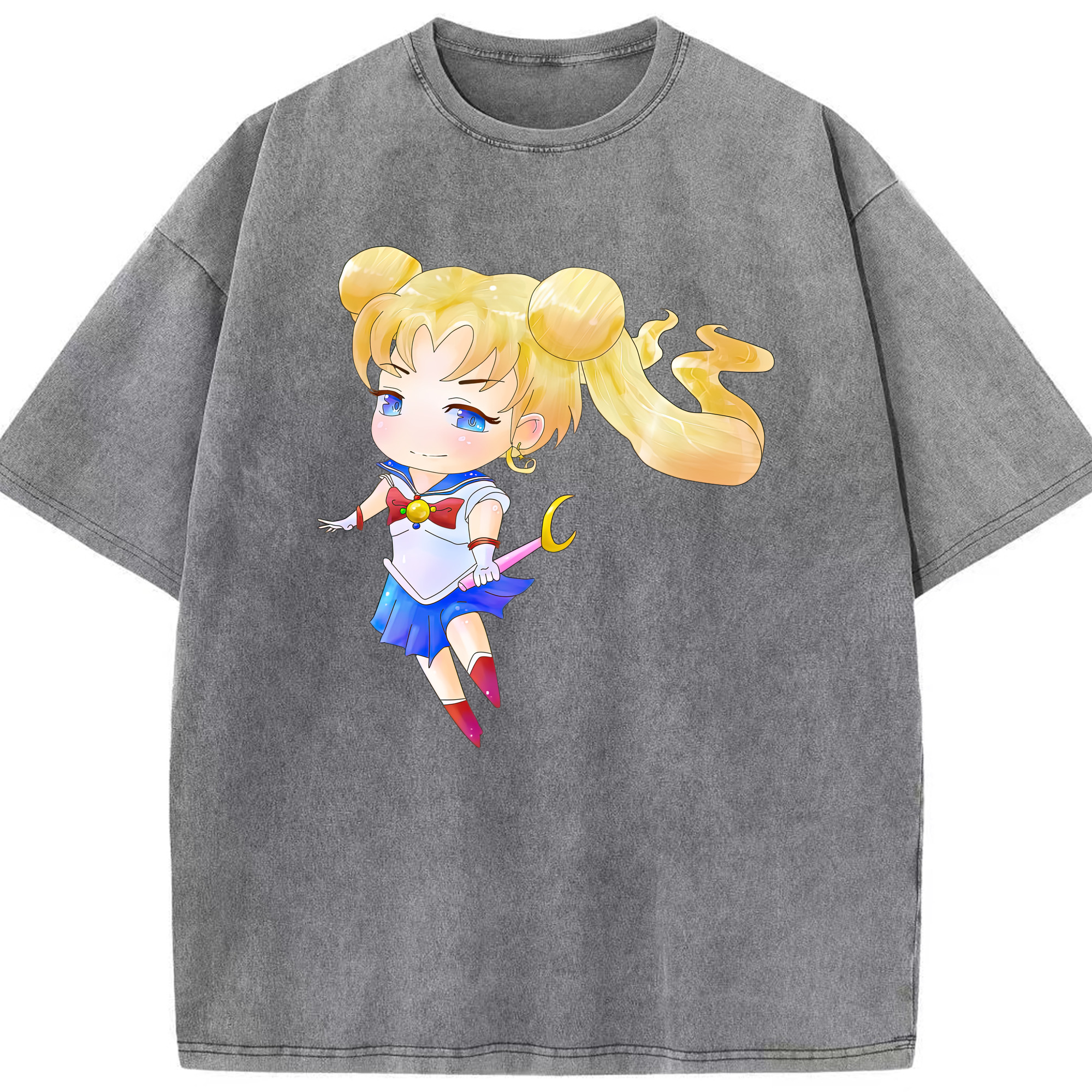 （画像用） 美少女戦士セーラームーン 愛野 美奈子 あいの みなこ Sailor Moon Aino Minako 綿100% ヴィンテージ風 半袖Tシャツ（フロントプリント）
