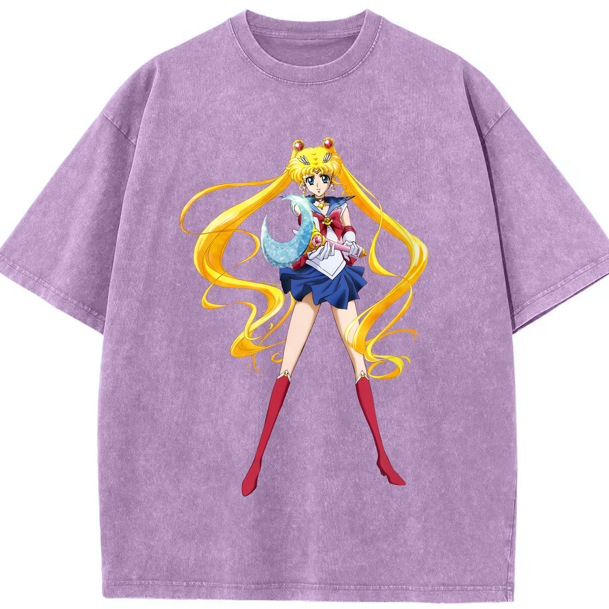 （画像用） 美少女戦士セーラームーン 月野 うさぎ つきの うさぎ Sailor Moon Tsukino Usagi 綿100% ヴィンテージ風 半袖Tシャツ（フロントプリント）