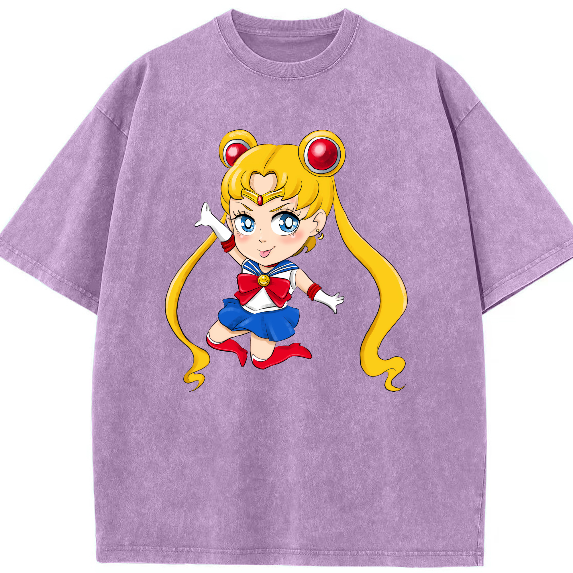 （画像用） 美少女戦士セーラームーン 月野 うさぎ つきの うさぎ Sailor Moon Tsukino Usagi 綿100% ヴィンテージ風 半袖Tシャツ（フロントプリント）