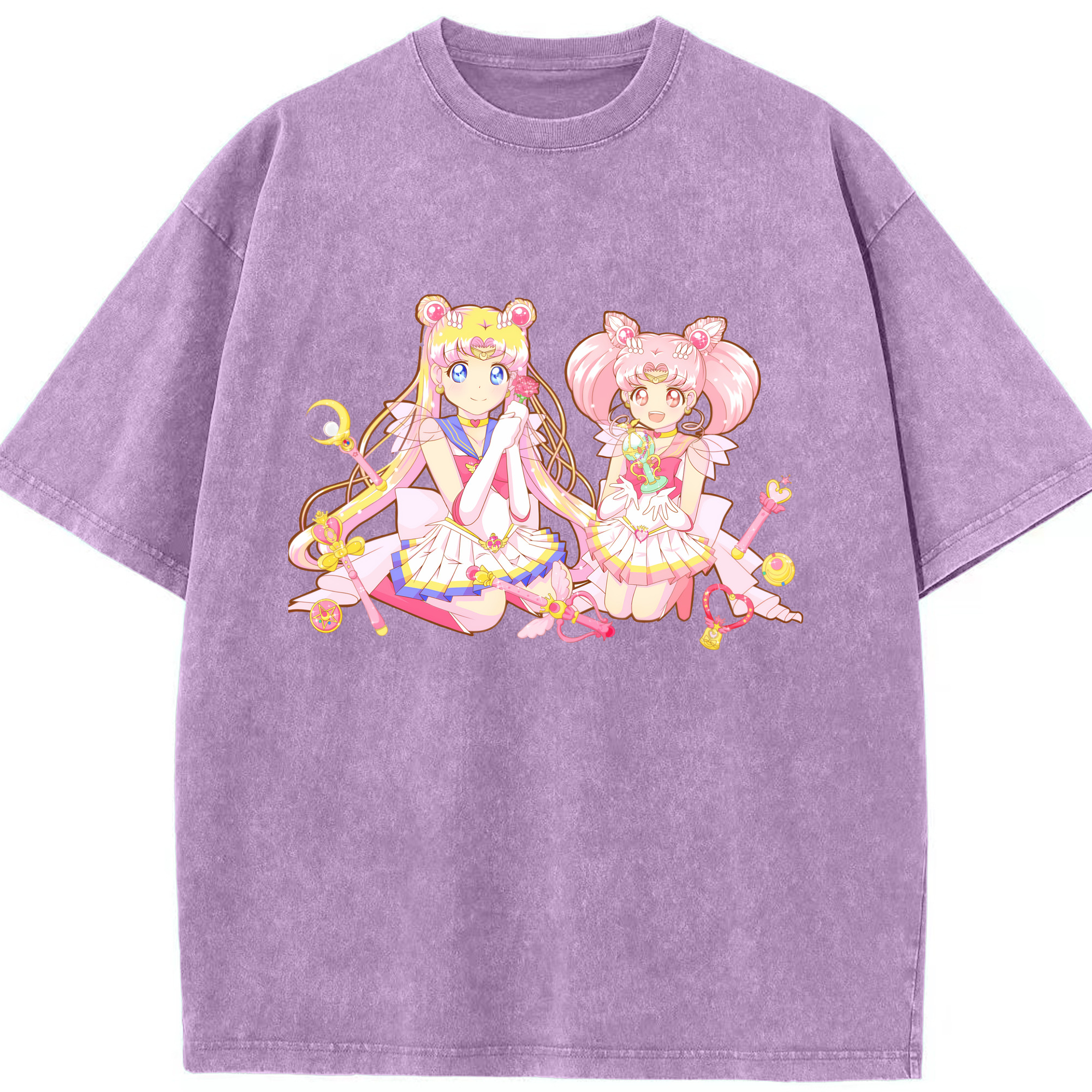（画像用） 美少女戦士セーラームーン 月野 うさぎ つきの うさぎ Sailor Moon Tsukino Usagi 綿100% ヴィンテージ風 半袖Tシャツ（フロントプリント）
