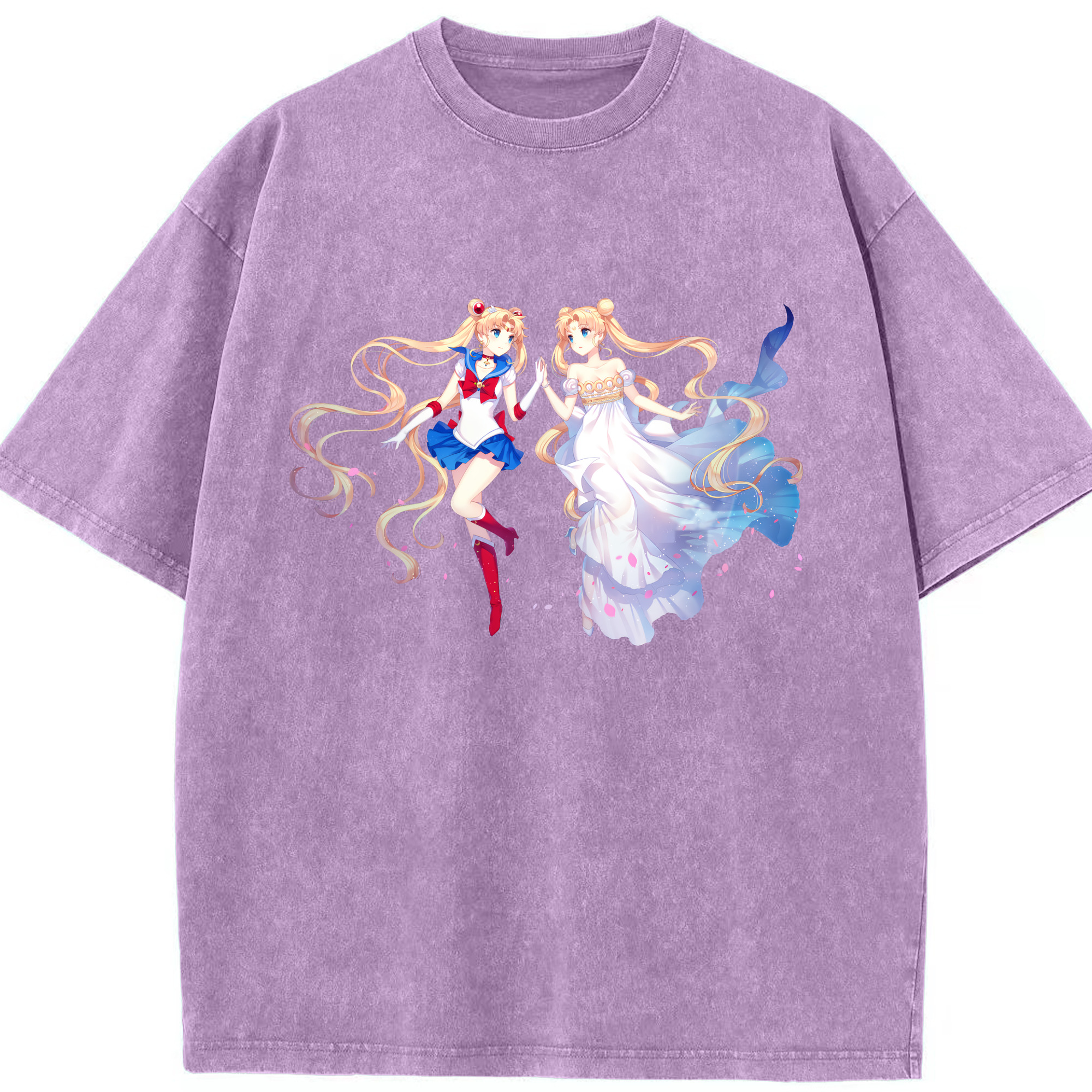 （画像用） 美少女戦士セーラームーン 月野 うさぎ つきの うさぎ Sailor Moon Tsukino Usagi 綿100% ヴィンテージ風 半袖Tシャツ（フロントプリント）