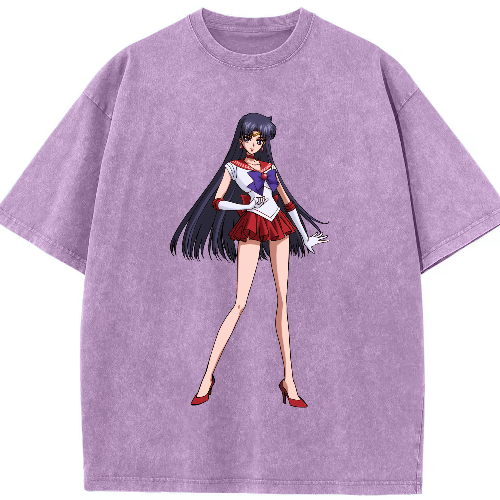 （画像用） 美少女戦士セーラームーン 火野レイ ひの レイ Sailor Moon Hino Rei （セーラーマーズ,Sailor Mars） 綿100% ヴィンテージ風 半袖Tシャツ（フロントプリント）