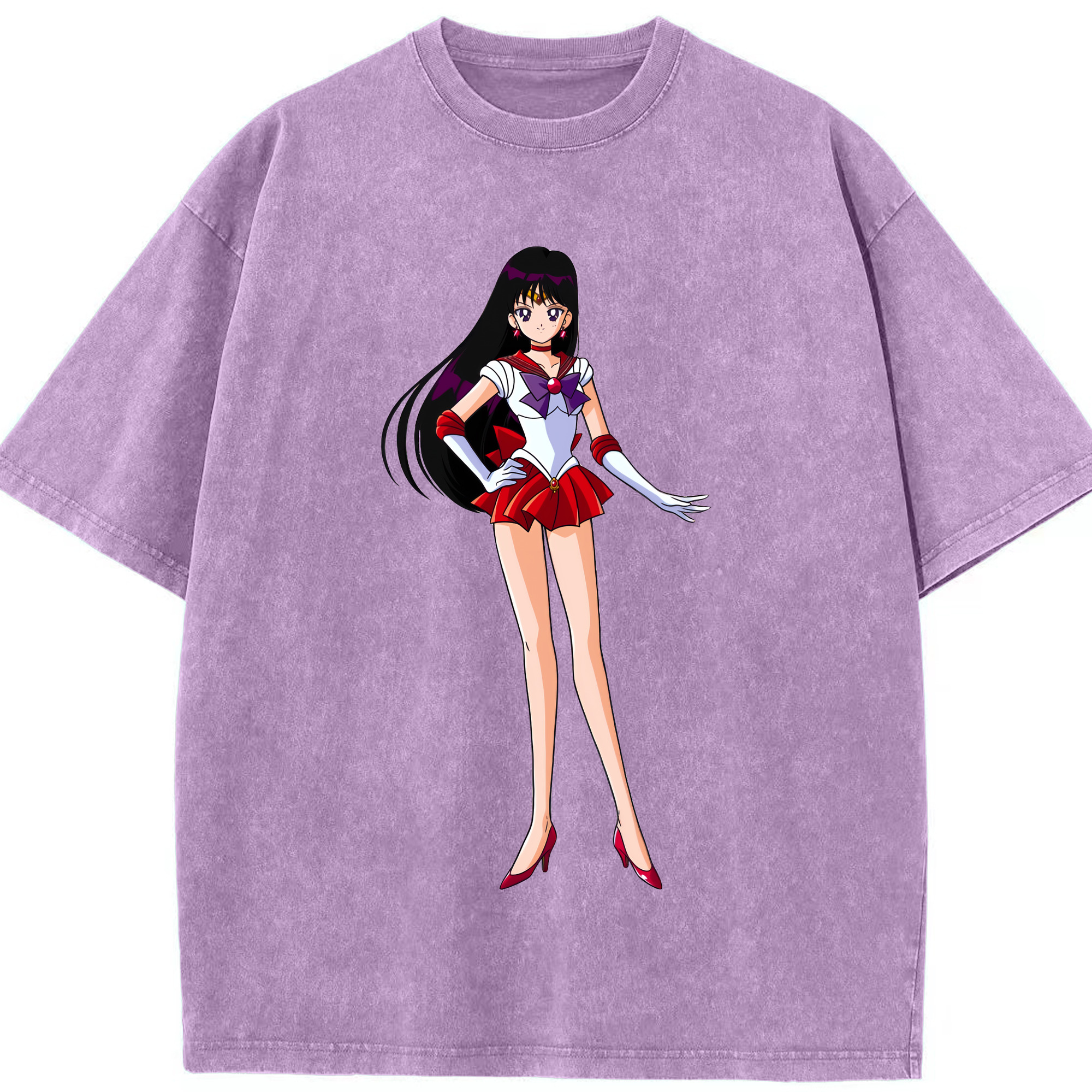 （画像用） 美少女戦士セーラームーン 火野レイ ひの レイ Sailor Moon Hino Rei （セーラーマーズ,Sailor Mars） 綿100% ヴィンテージ風 半袖Tシャツ（フロントプリント）