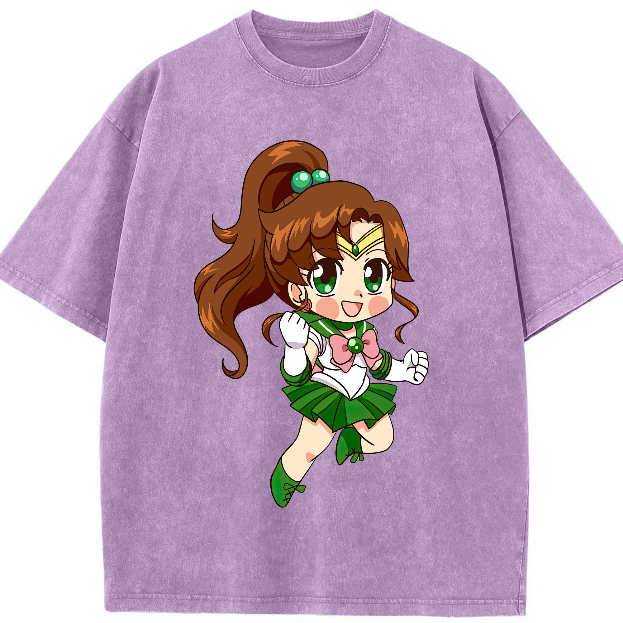 （画像用） 美少女戦士セーラームーン 木野 まこと きの まこと Sailor Moon Kino Makoto （セーラージュピター；Sailor Jupiter） 綿100% ヴィンテージ風 半袖Tシャツ（フロントプリント）