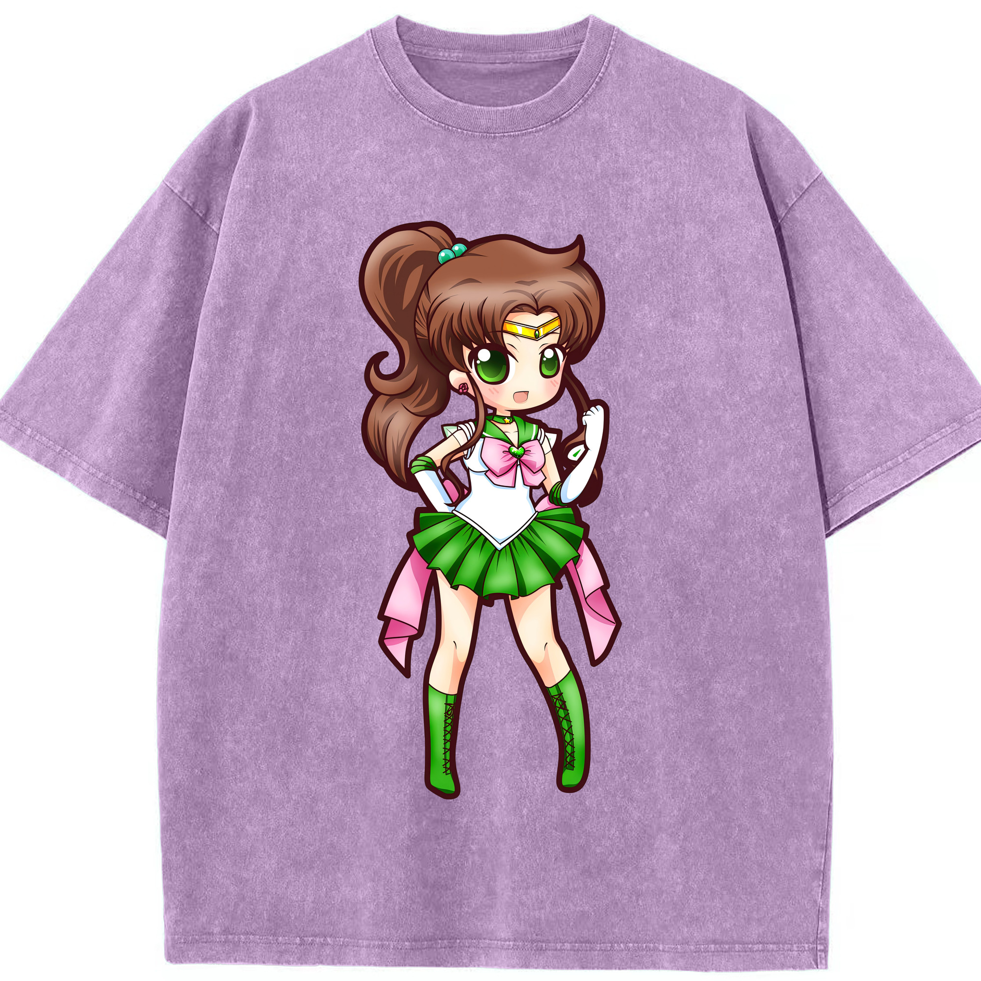 （画像用） 美少女戦士セーラームーン 木野 まこと きの まこと Sailor Moon Kino Makoto （セーラージュピター；Sailor Jupiter） 綿100% ヴィンテージ風 半袖Tシャツ（フロントプリント）