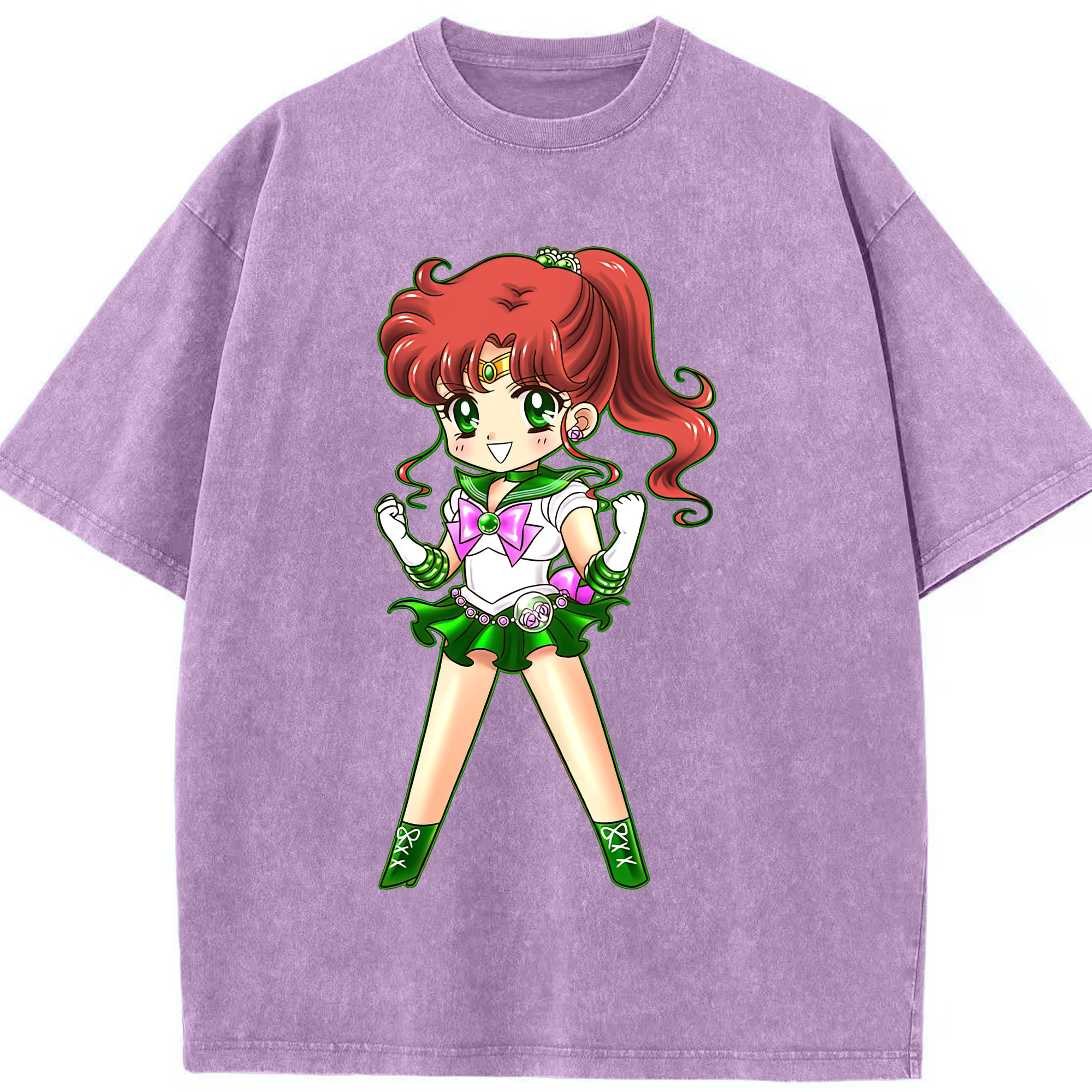 （画像用） 美少女戦士セーラームーン 木野 まこと きの まこと Sailor Moon Kino Makoto （セーラージュピター；Sailor Jupiter） 綿100% ヴィンテージ風 半袖Tシャツ（フロントプリント）