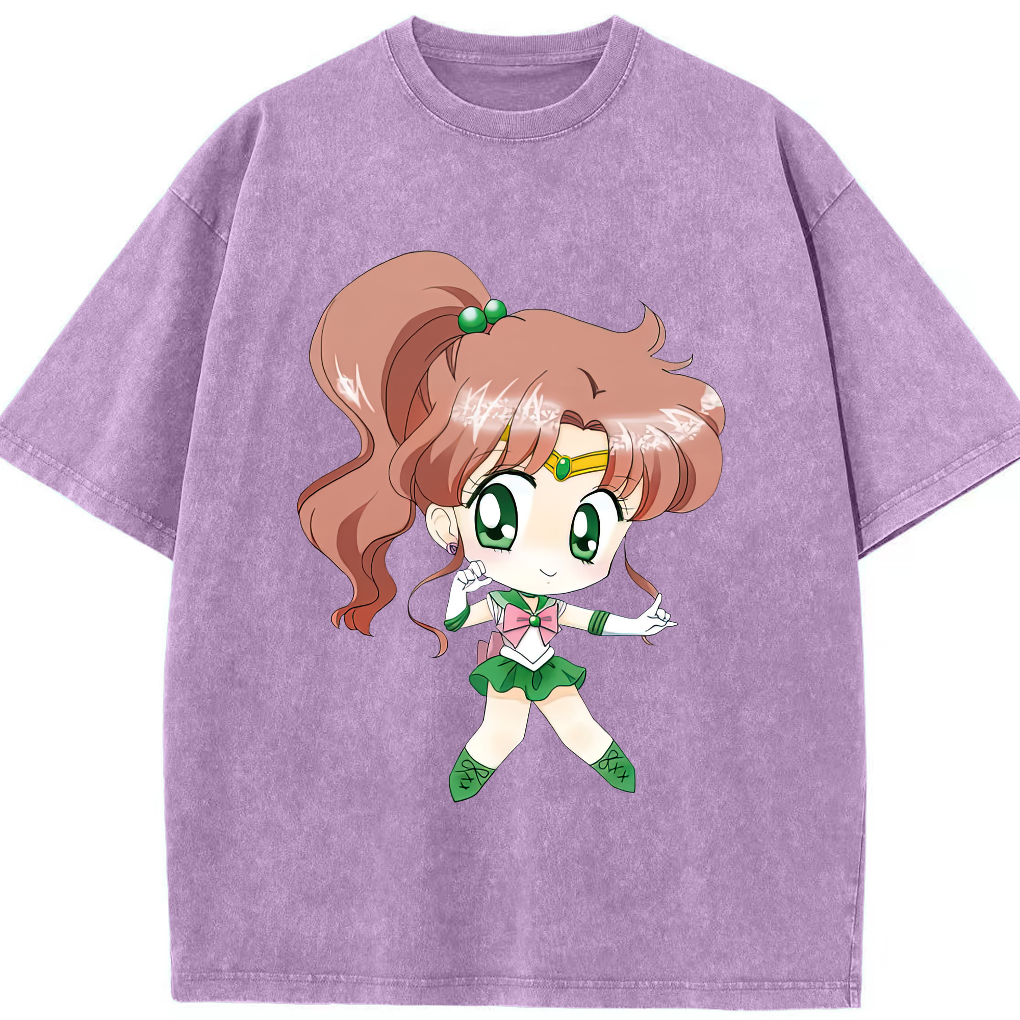 （画像用） 美少女戦士セーラームーン 木野 まこと きの まこと Sailor Moon Kino Makoto （セーラージュピター；Sailor Jupiter） 綿100% ヴィンテージ風 半袖Tシャツ（フロントプリント）