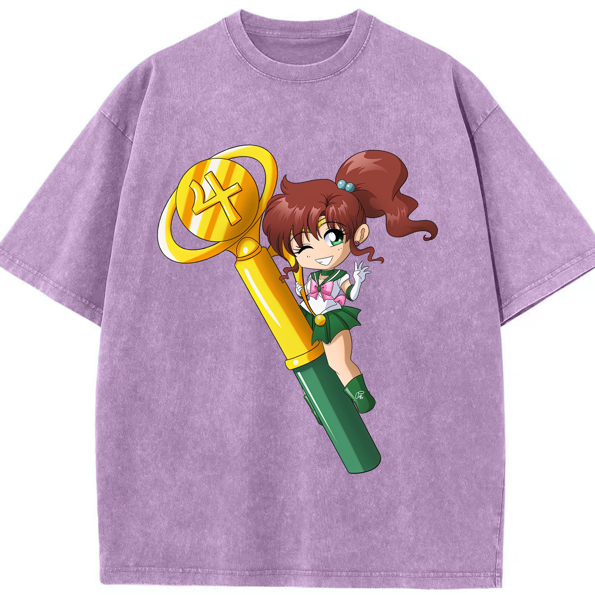 （画像用） 美少女戦士セーラームーン 木野 まこと きの まこと Sailor Moon Kino Makoto （セーラージュピター；Sailor Jupiter） 綿100% ヴィンテージ風 半袖Tシャツ（フロントプリント）