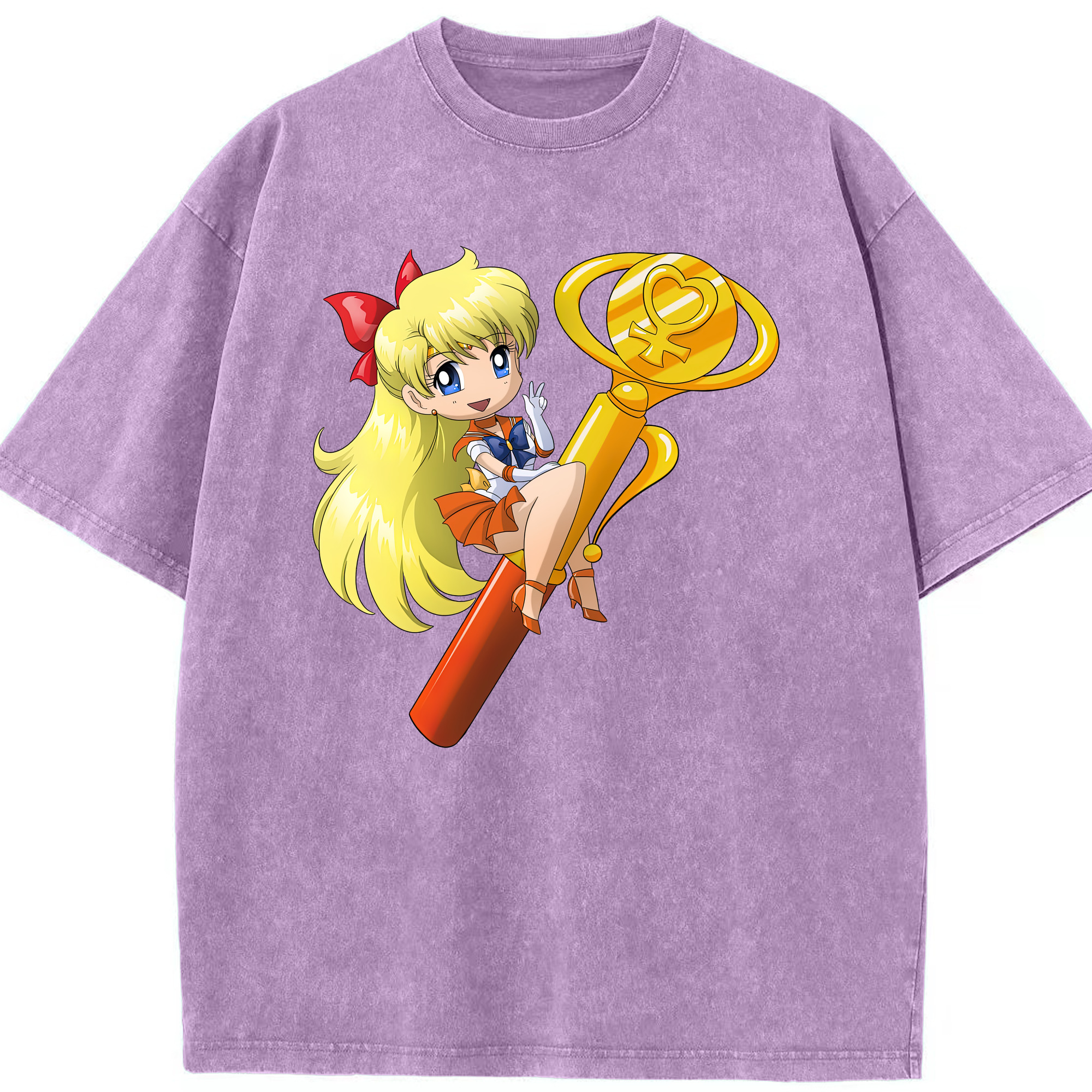 （画像用） 美少女戦士セーラームーン 愛野 美奈子 あいの みなこ Sailor Moon Aino Minako 綿100% ヴィンテージ風 半袖Tシャツ（フロントプリント）