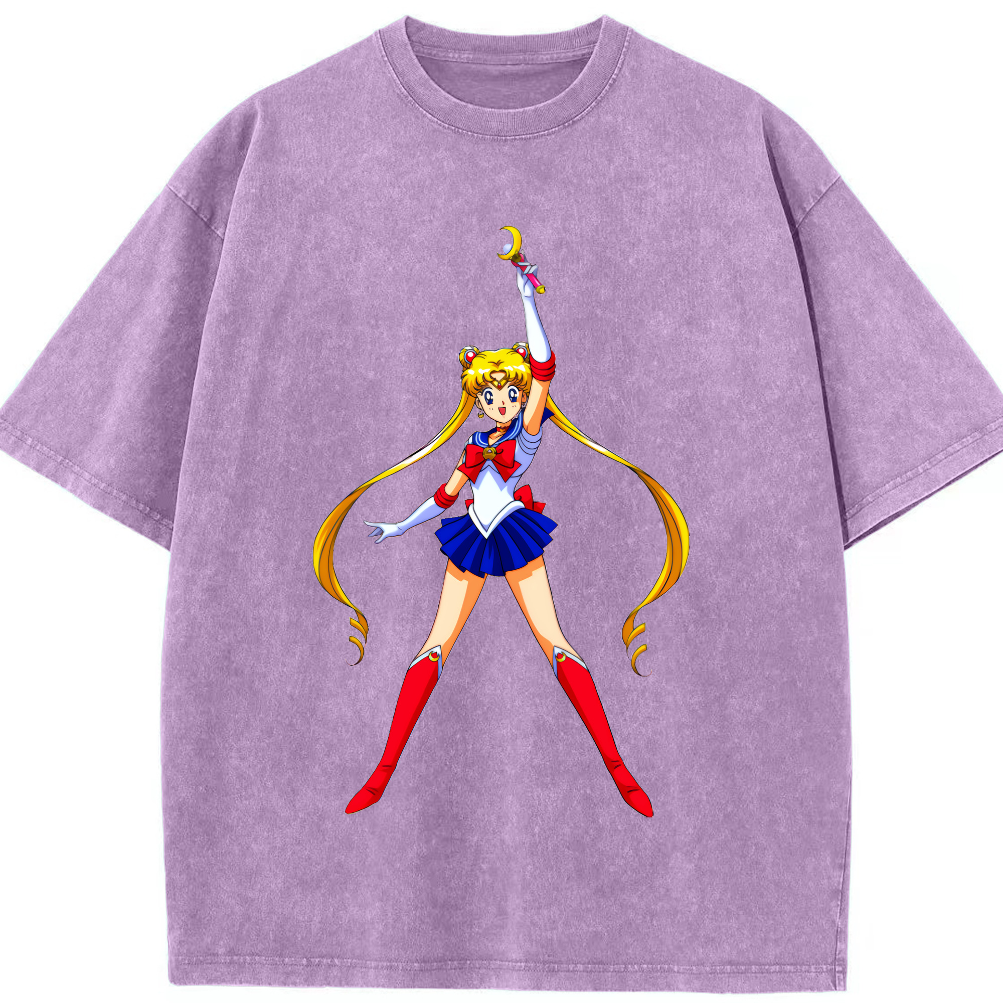 （画像用） 美少女戦士セーラームーン 月野 うさぎ つきの うさぎ Sailor Moon Tsukino Usagi 綿100% ヴィンテージ風 半袖Tシャツ（フロントプリント）