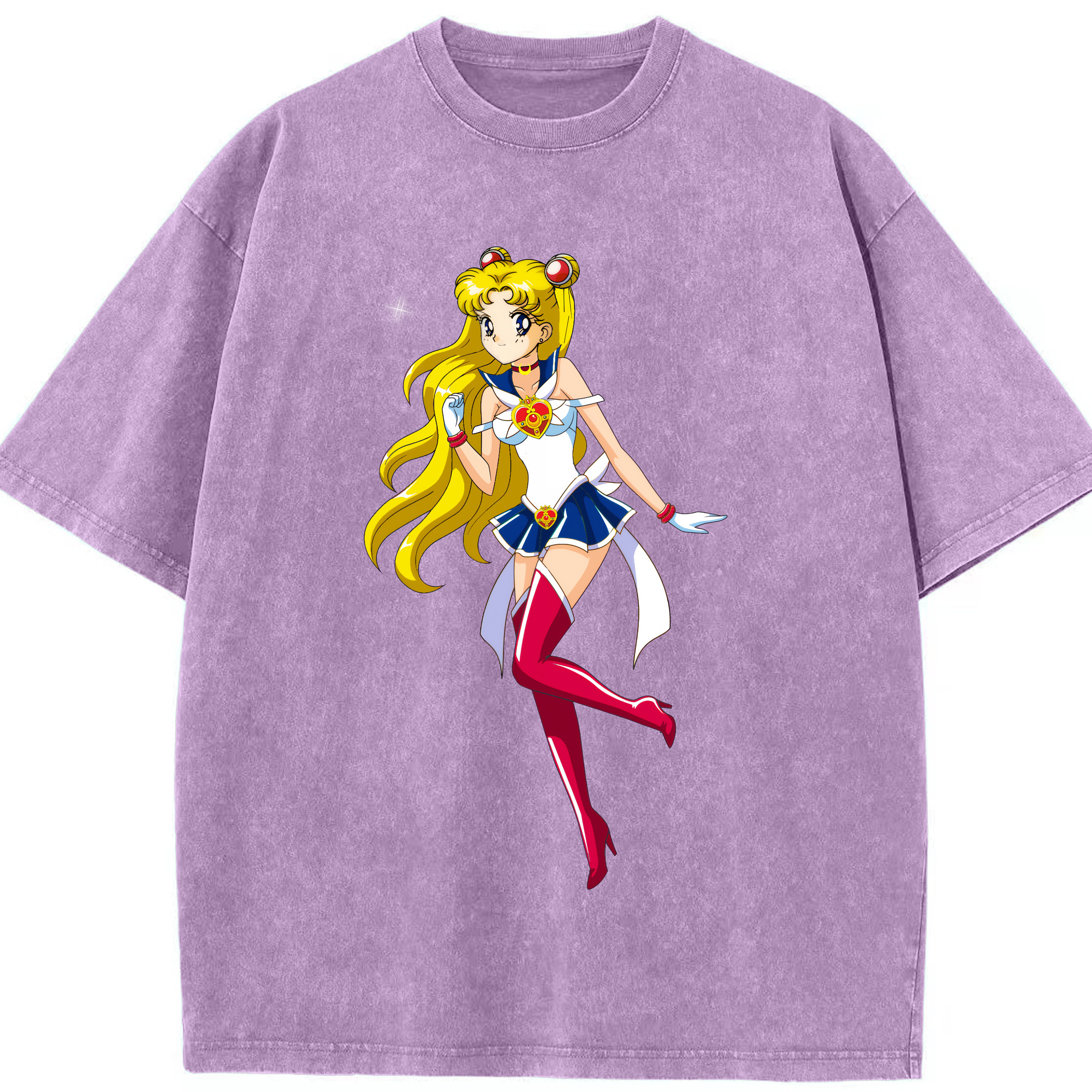 （画像用） 美少女戦士セーラームーン 月野 うさぎ つきの うさぎ Sailor Moon Tsukino Usagi 綿100% ヴィンテージ風 半袖Tシャツ（フロントプリント）