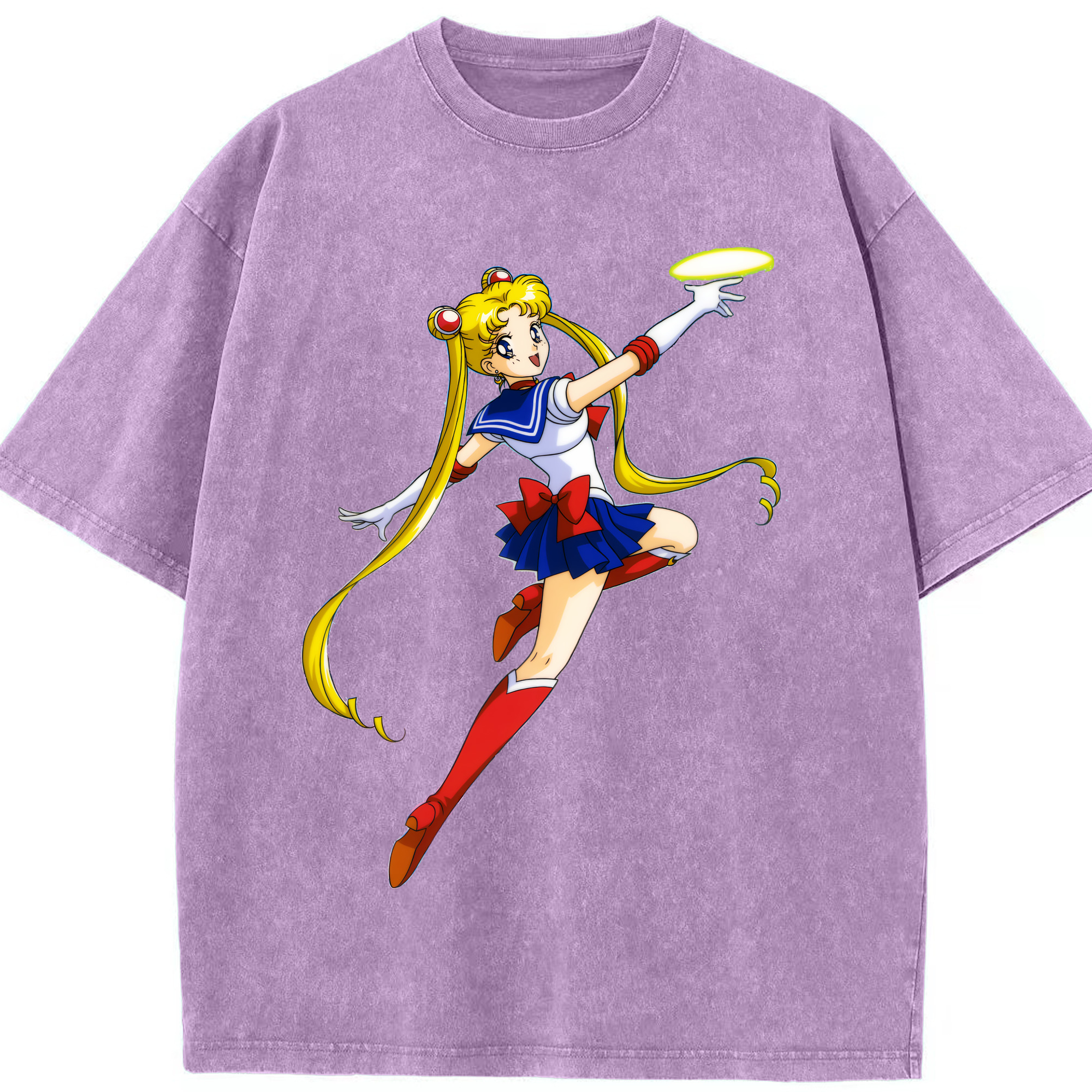 （画像用） 美少女戦士セーラームーン 月野 うさぎ つきの うさぎ Sailor Moon Tsukino Usagi 綿100% ヴィンテージ風 半袖Tシャツ（フロントプリント）