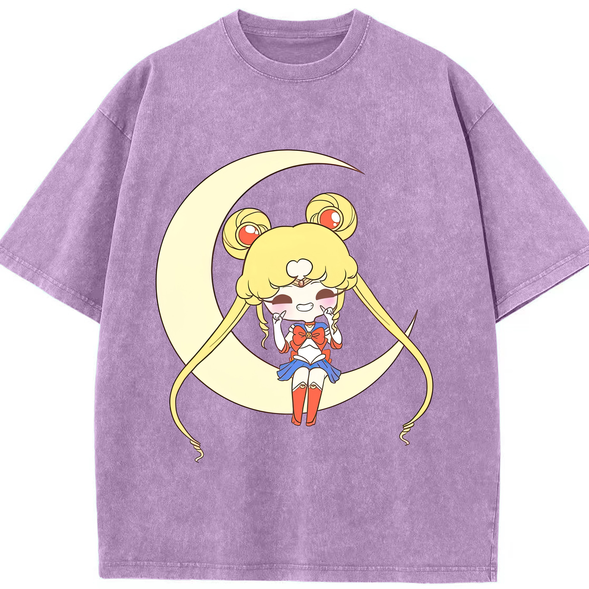 （画像用） 美少女戦士セーラームーン 月野 うさぎ つきの うさぎ Sailor Moon Tsukino Usagi 綿100% ヴィンテージ風 半袖Tシャツ（フロントプリント）