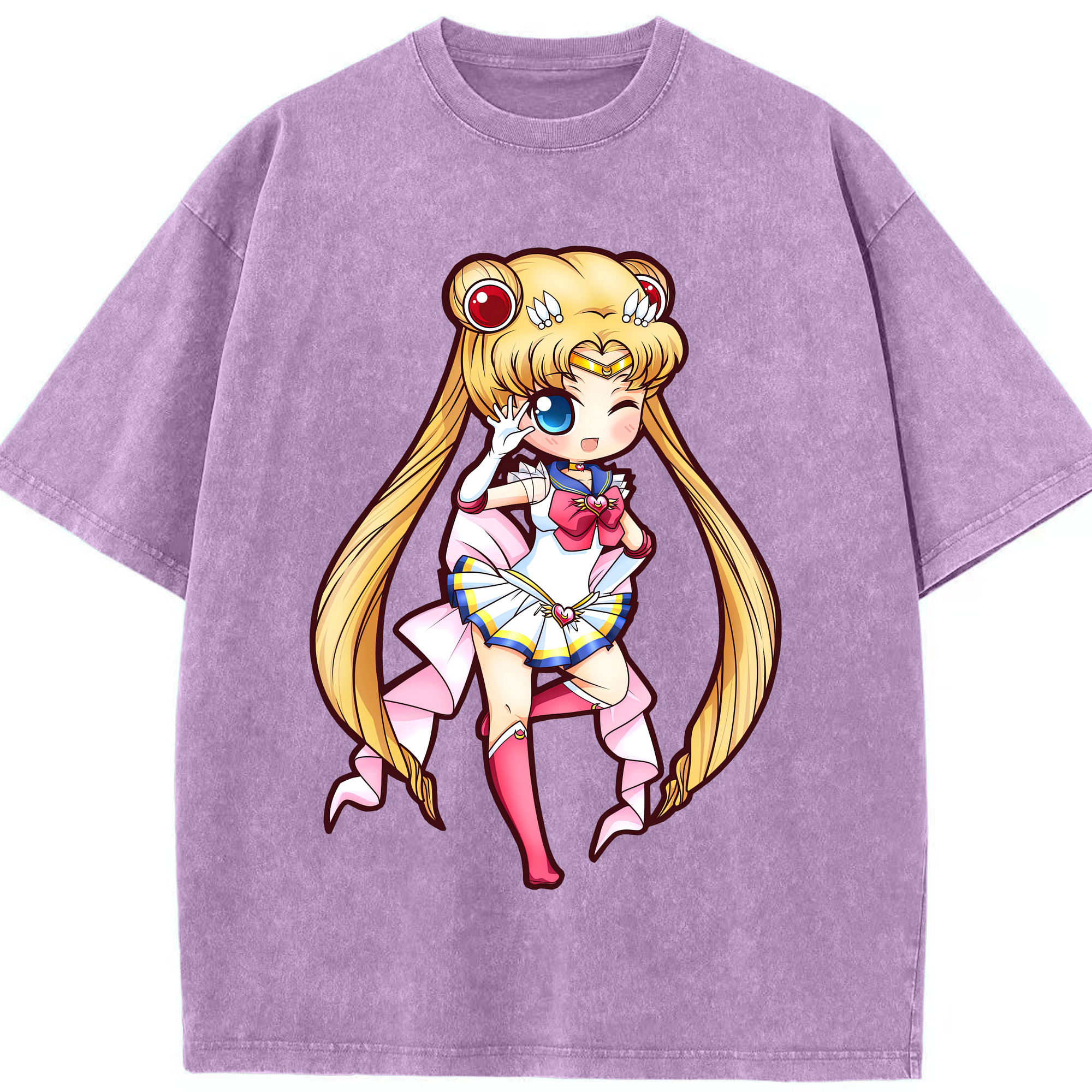 （画像用） 美少女戦士セーラームーン 月野 うさぎ つきの うさぎ Sailor Moon Tsukino Usagi 綿100% ヴィンテージ風 半袖Tシャツ（フロントプリント）