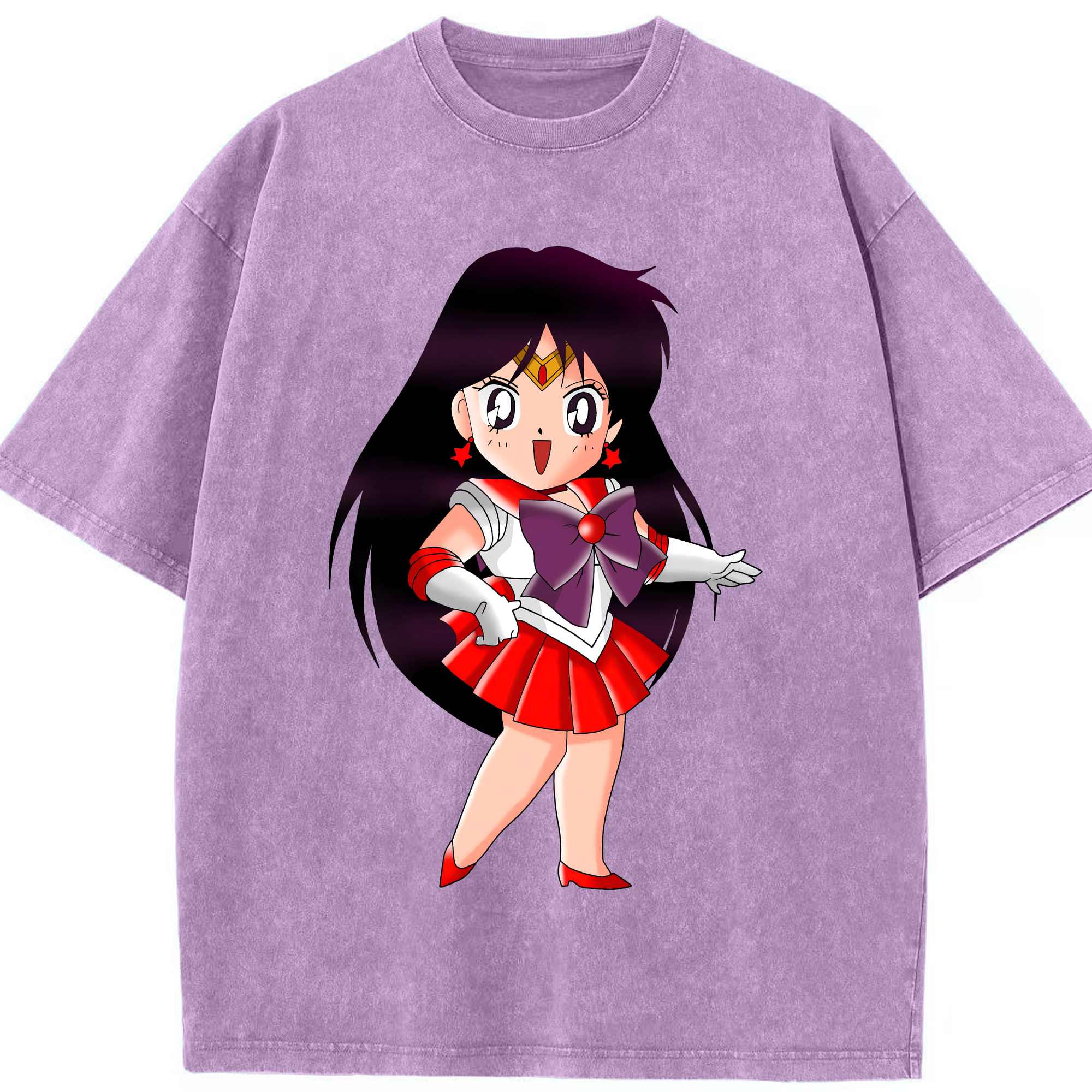 （画像用） 美少女戦士セーラームーン 火野レイ ひの レイ Sailor Moon Hino Rei （セーラーマーズ,Sailor Mars） 綿100% ヴィンテージ風 半袖Tシャツ（フロントプリント）