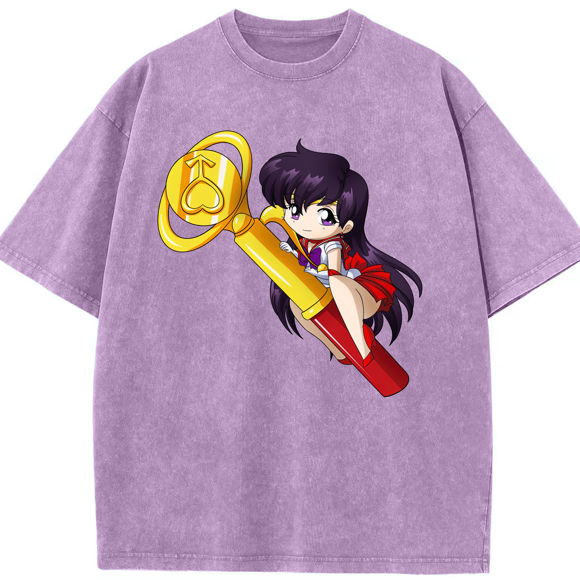 （画像用） 美少女戦士セーラームーン 火野レイ ひの レイ Sailor Moon Hino Rei （セーラーマーズ,Sailor Mars） 綿100% ヴィンテージ風 半袖Tシャツ（フロントプリント）