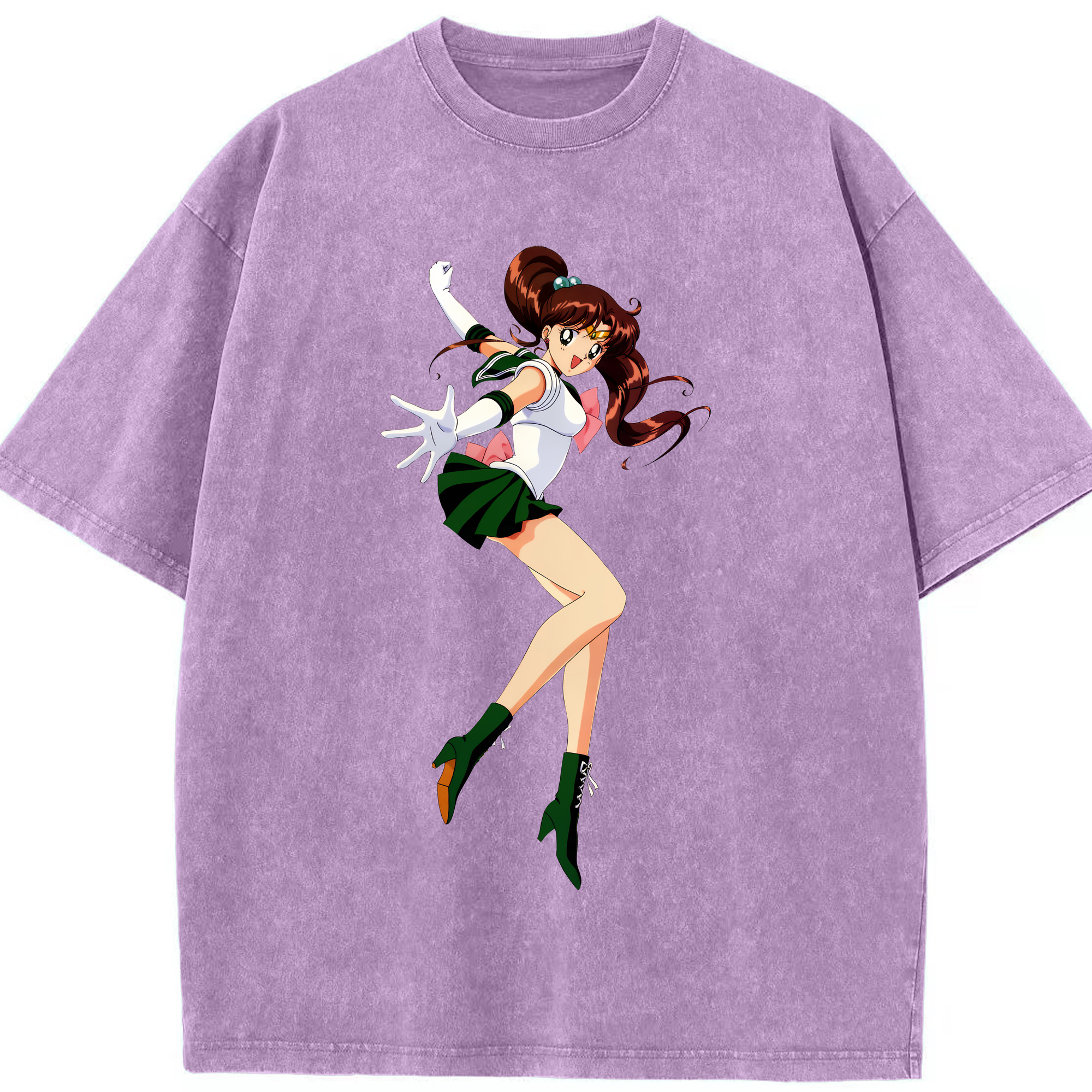 （画像用） 美少女戦士セーラームーン 木野 まこと きの まこと Sailor Moon Kino Makoto （セーラージュピター；Sailor Jupiter） 綿100% ヴィンテージ風 半袖Tシャツ（フロントプリント）