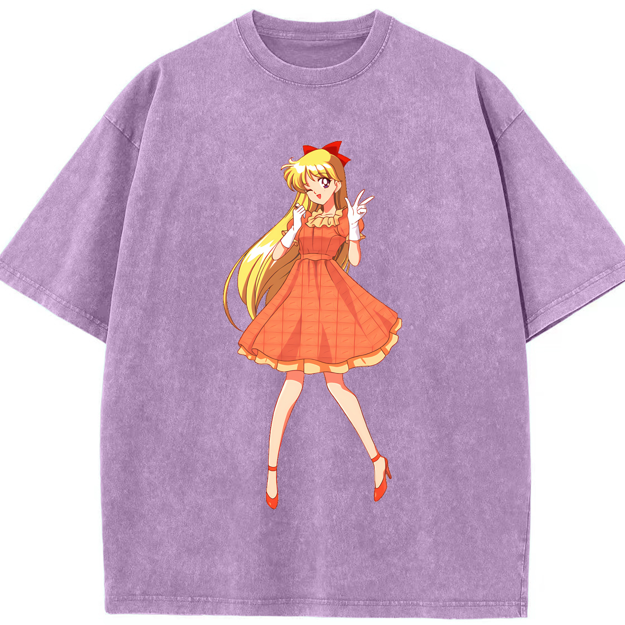 （画像用） 美少女戦士セーラームーン 愛野 美奈子 あいの みなこ Sailor Moon Aino Minako 綿100% ヴィンテージ風 半袖Tシャツ（フロントプリント）