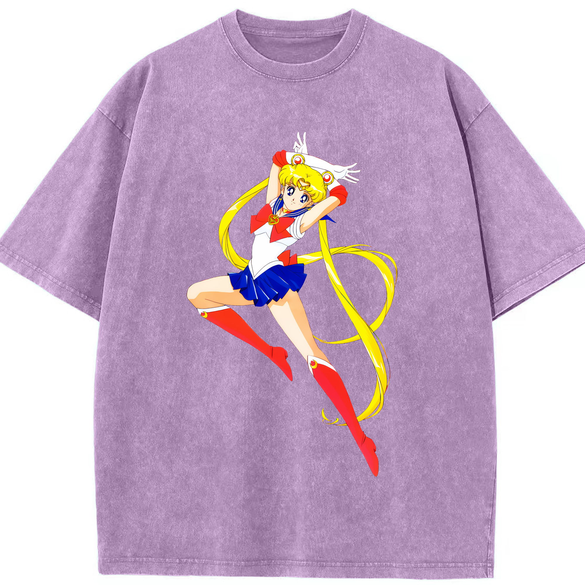 （画像用） 美少女戦士セーラームーン 月野 うさぎ つきの うさぎ Sailor Moon Tsukino Usagi 綿100% ヴィンテージ風 半袖Tシャツ（フロントプリント）