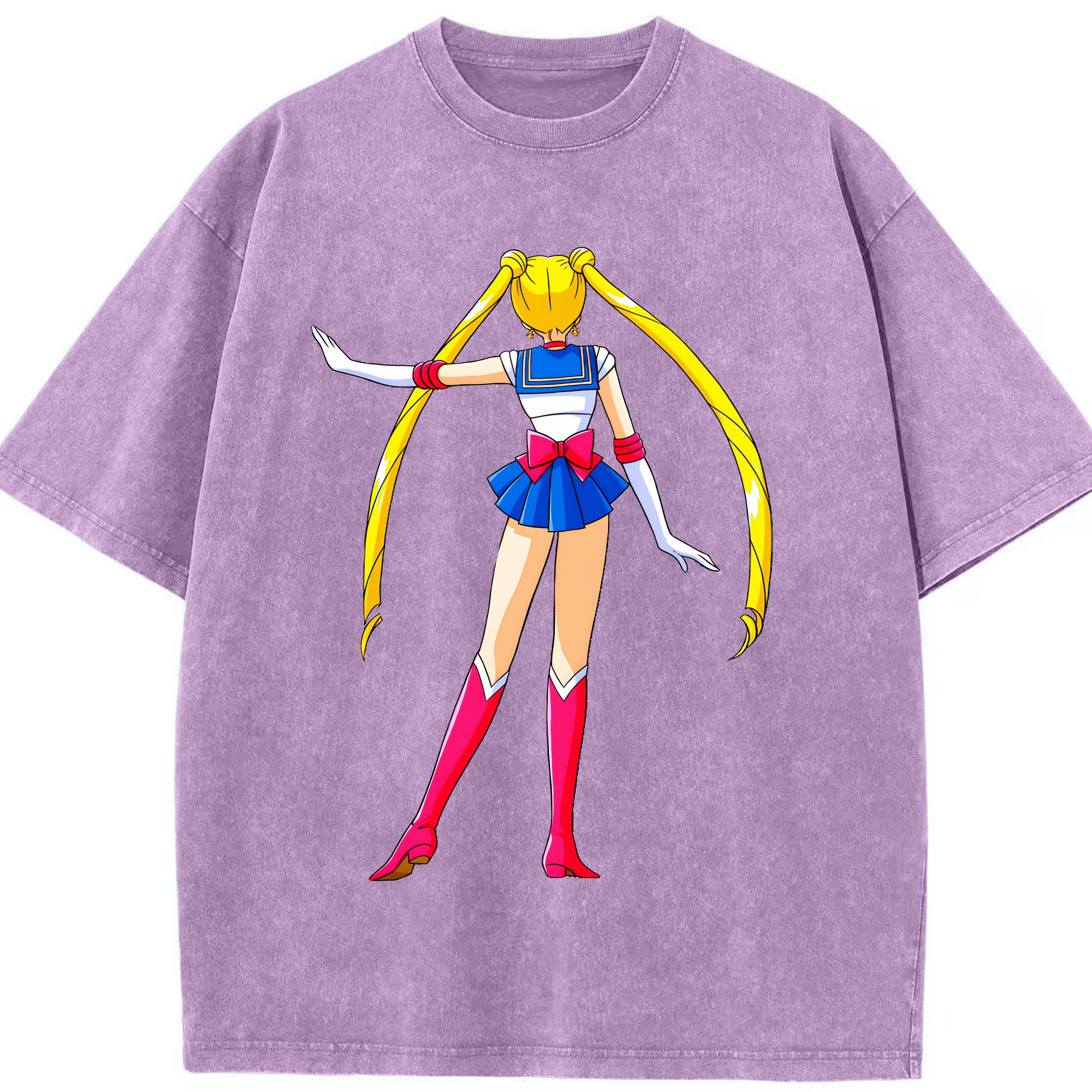 （画像用） 美少女戦士セーラームーン 月野 うさぎ つきの うさぎ Sailor Moon Tsukino Usagi 綿100% ヴィンテージ風 半袖Tシャツ（フロントプリント）