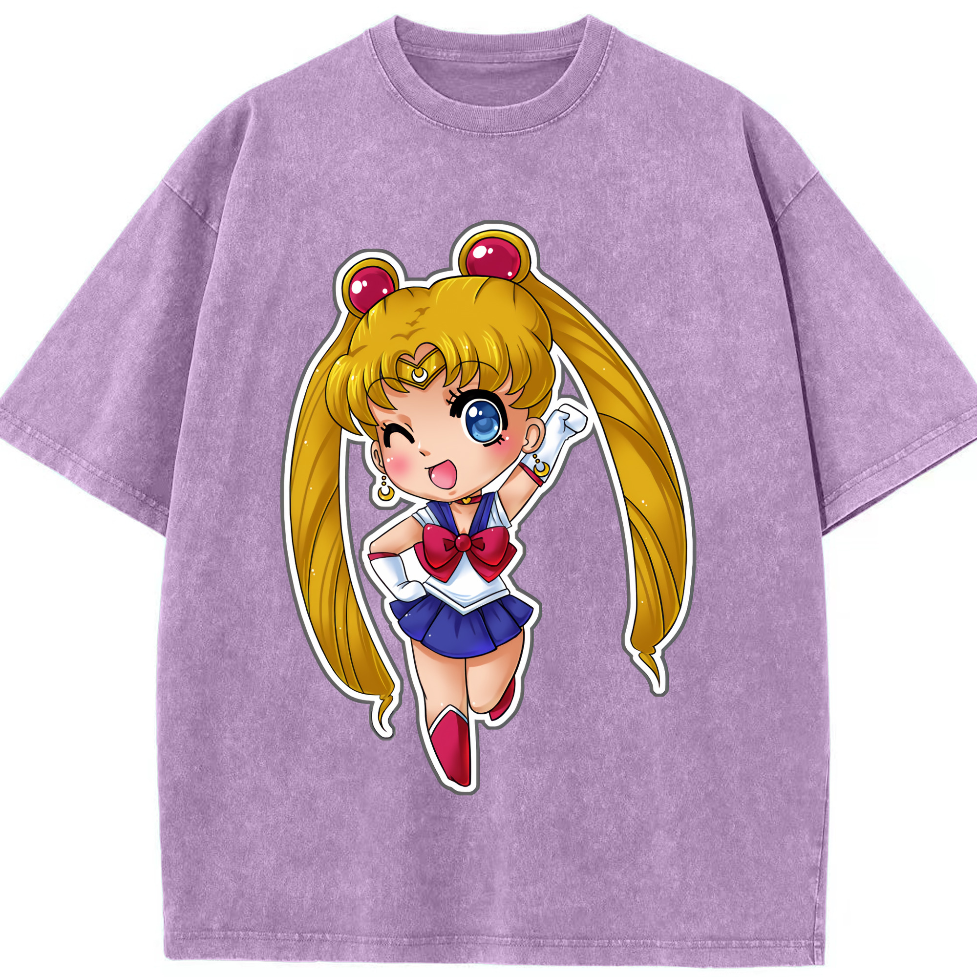 （画像用） 美少女戦士セーラームーン 月野 うさぎ つきの うさぎ Sailor Moon Tsukino Usagi 綿100% ヴィンテージ風 半袖Tシャツ（フロントプリント）