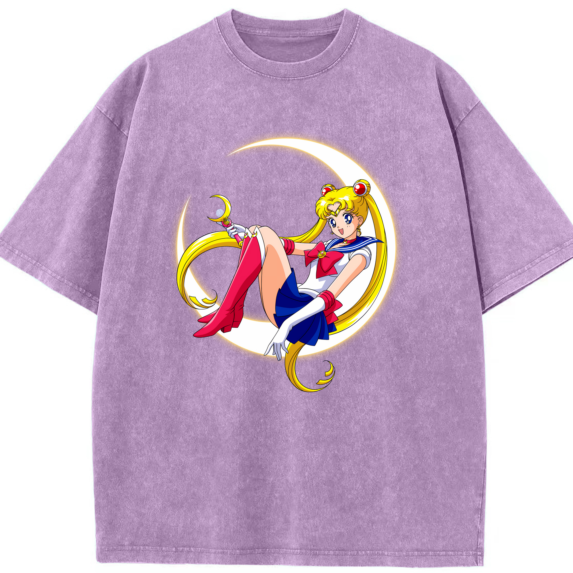（画像用） 美少女戦士セーラームーン 月野 うさぎ つきの うさぎ Sailor Moon Tsukino Usagi 綿100% ヴィンテージ風 半袖Tシャツ（フロントプリント）