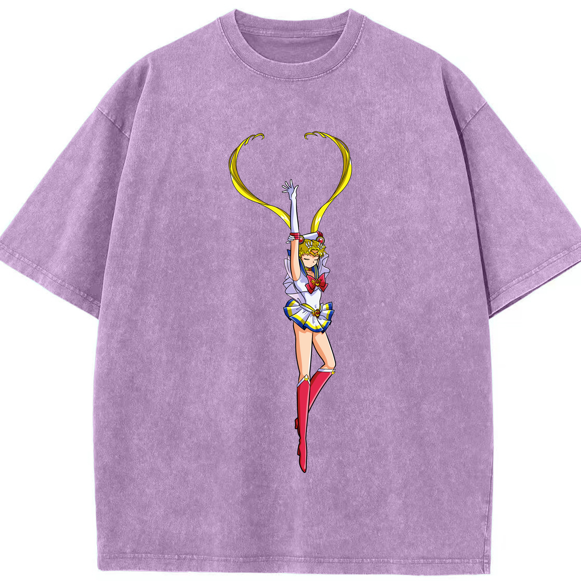 （画像用） 美少女戦士セーラームーン 月野 うさぎ つきの うさぎ Sailor Moon Tsukino Usagi 綿100% ヴィンテージ風 半袖Tシャツ（フロントプリント）
