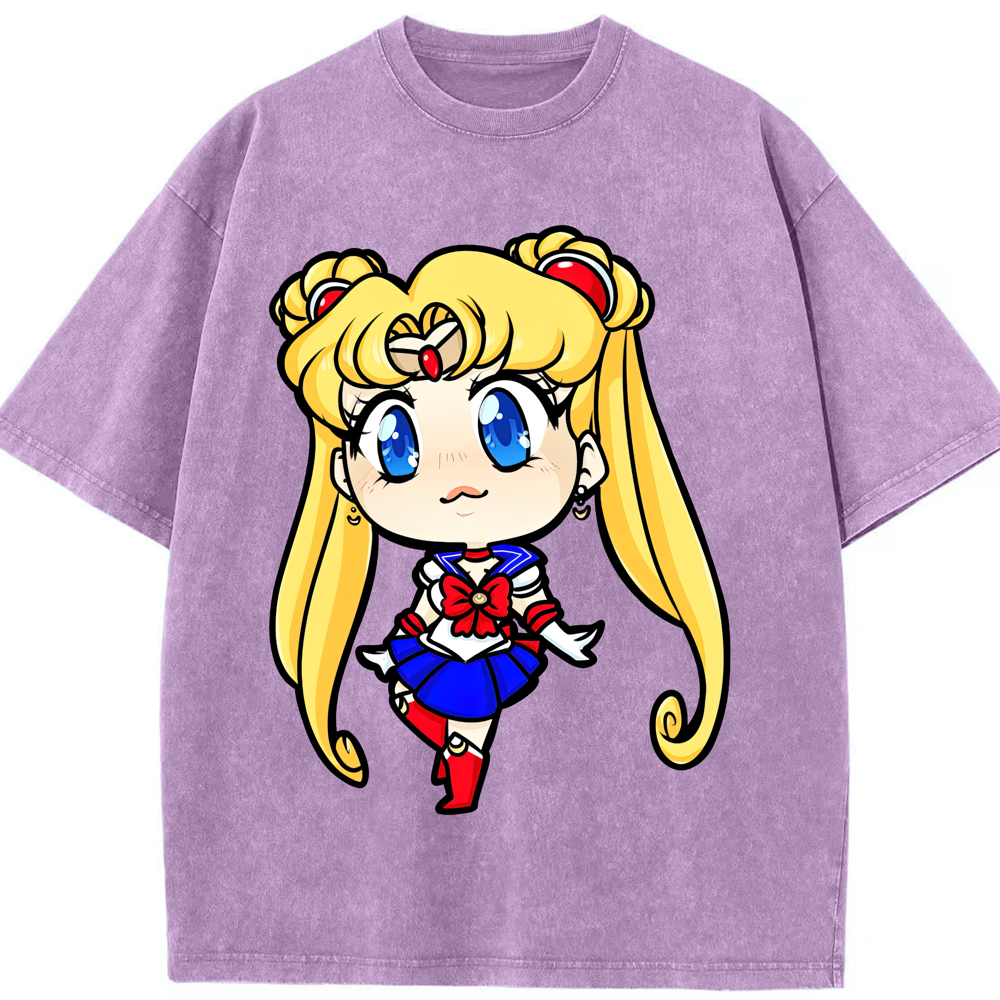 （画像用） 美少女戦士セーラームーン 月野 うさぎ つきの うさぎ Sailor Moon Tsukino Usagi 綿100% ヴィンテージ風 半袖Tシャツ（フロントプリント）