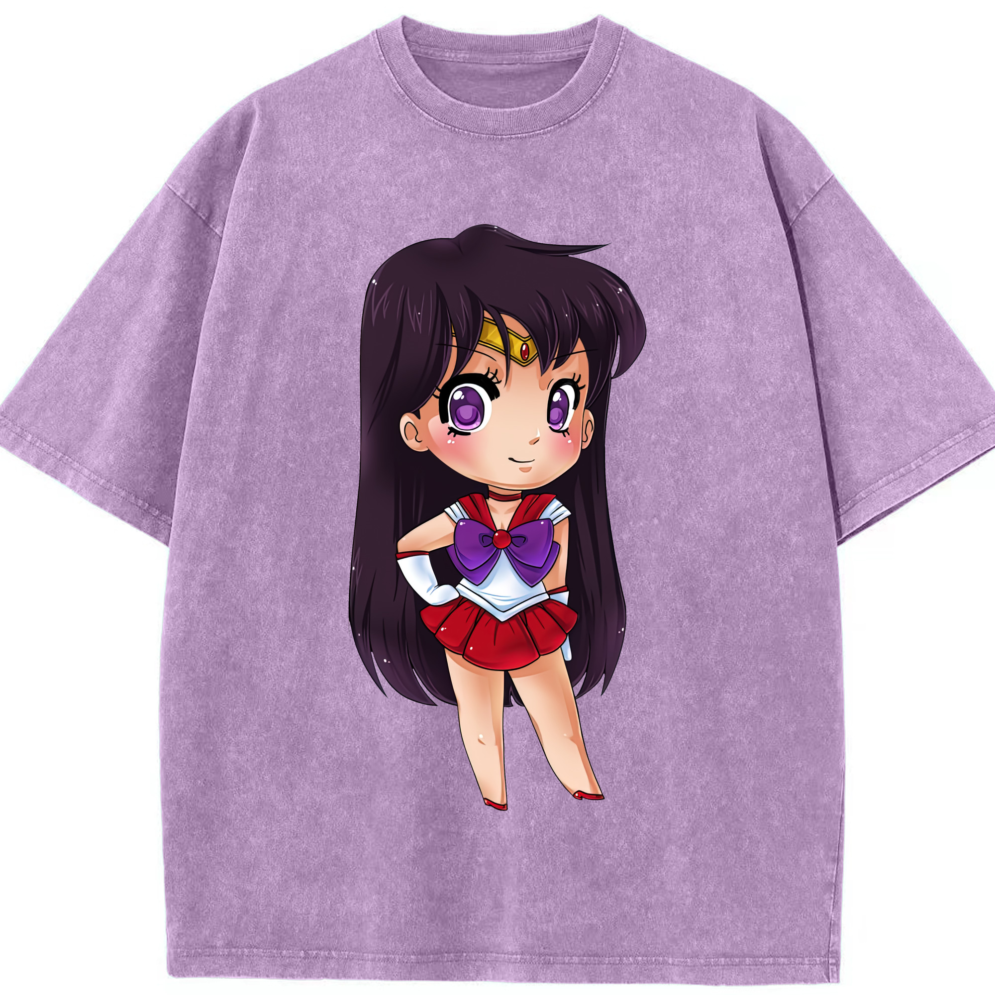 （画像用） 美少女戦士セーラームーン 火野レイ ひの レイ Sailor Moon Hino Rei （セーラーマーズ,Sailor Mars） 綿100% ヴィンテージ風 半袖Tシャツ（フロントプリント）