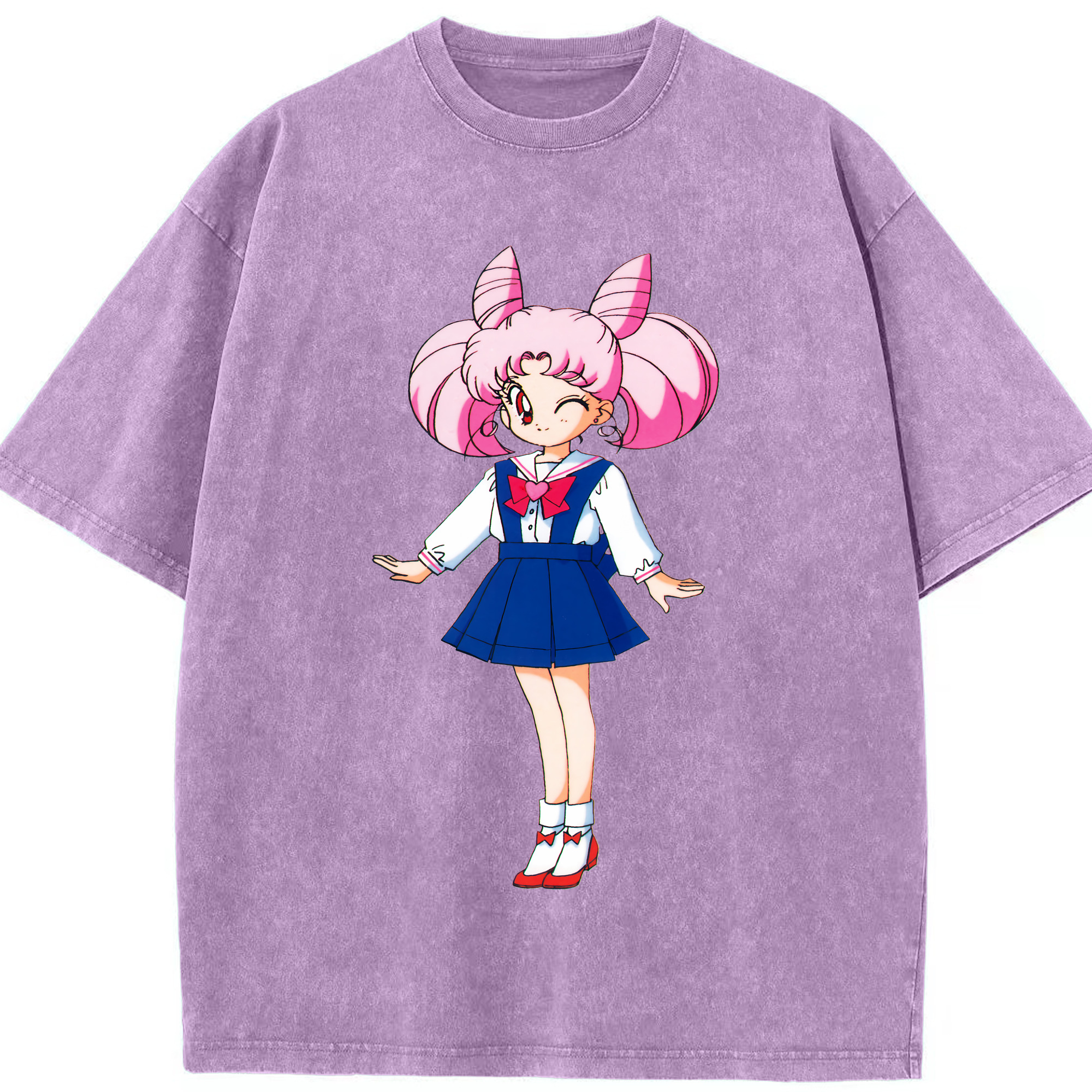 （画像用） 美少女戦士セーラームーン ちびうさ Sailor Moon Chibiusa Tsukino Usagi Small Lady Serenity 綿100% ヴィンテージ風 半袖Tシャツ（フロントプリント）
