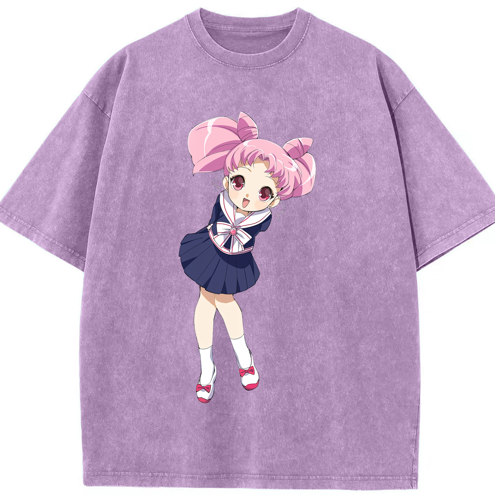 （画像用） 美少女戦士セーラームーン ちびうさ Sailor Moon Chibiusa Tsukino Usagi Small Lady Serenity 綿100% ヴィンテージ風 半袖Tシャツ（フロントプリント）