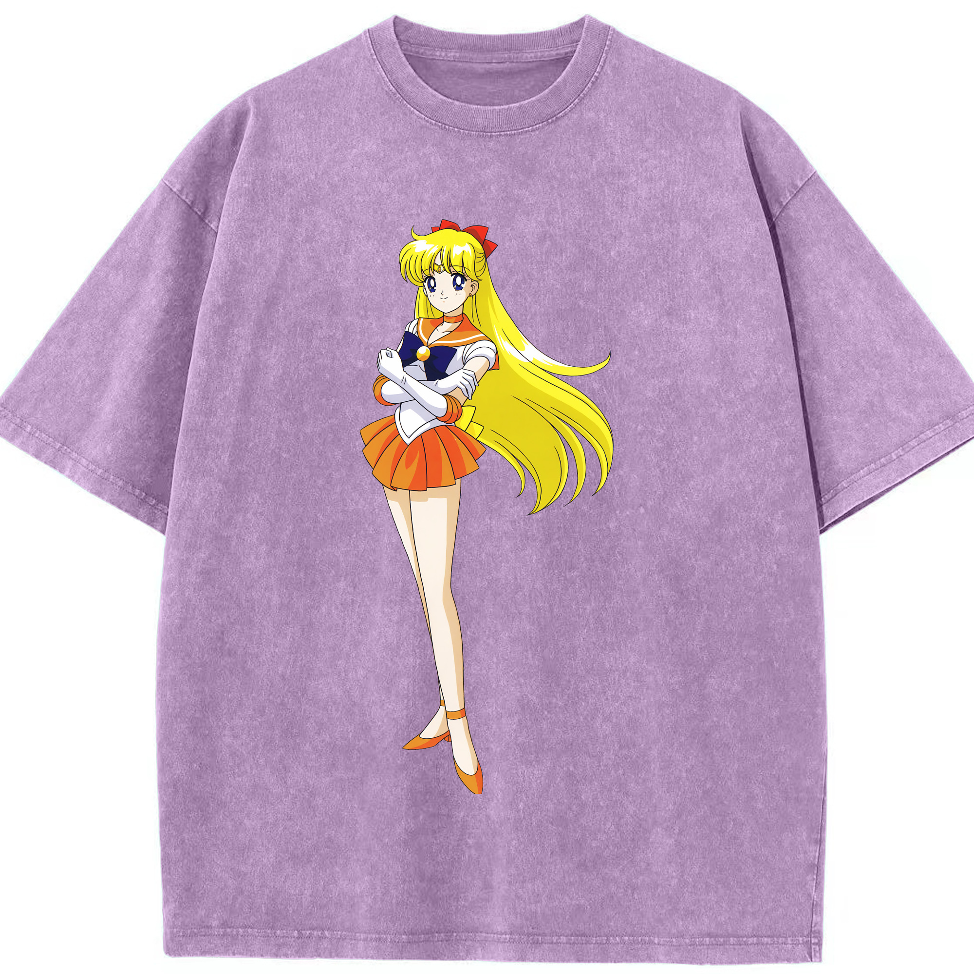 （画像用） 美少女戦士セーラームーン 愛野 美奈子 あいの みなこ Sailor Moon Aino Minako 綿100% ヴィンテージ風 半袖Tシャツ（フロントプリント）