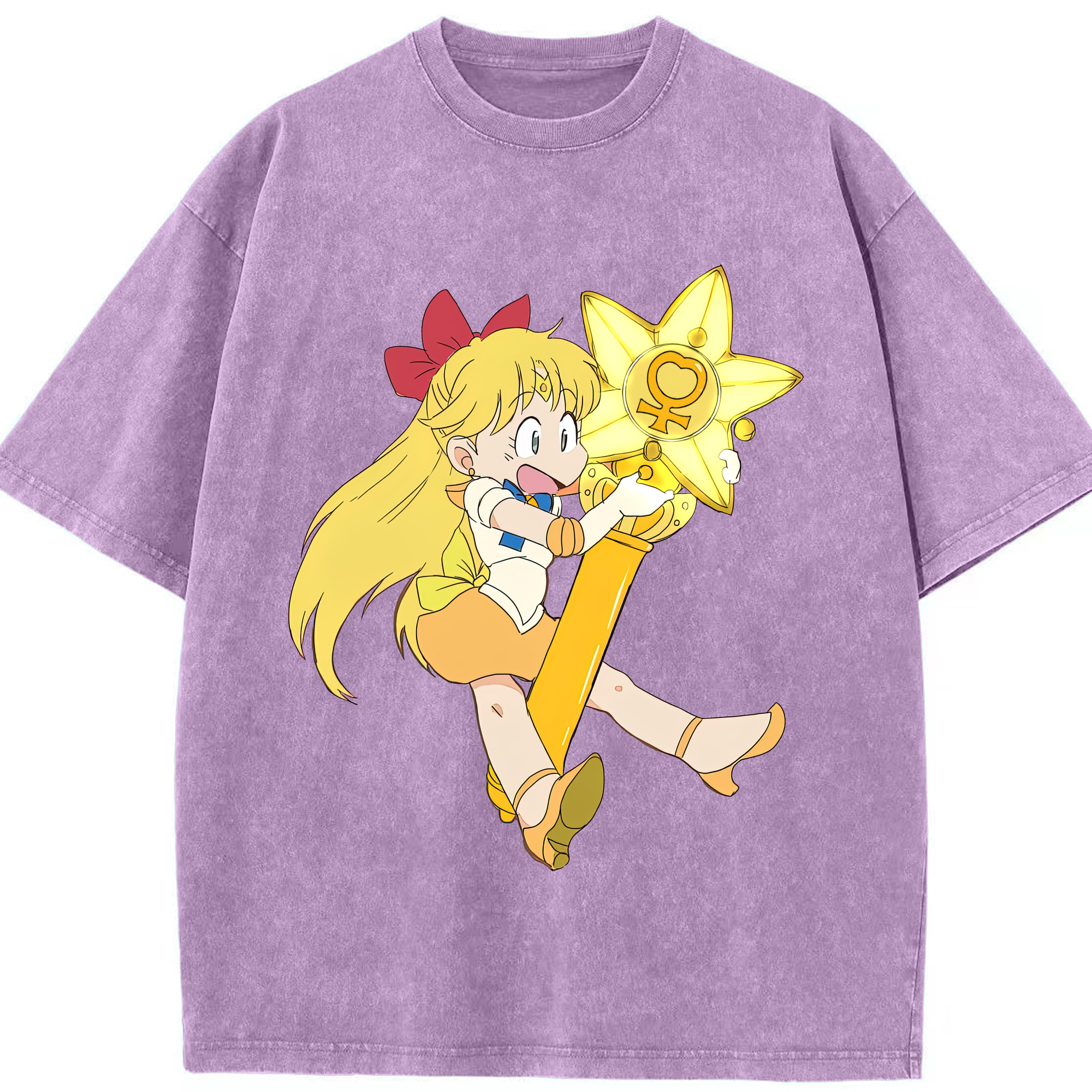 （画像用） 美少女戦士セーラームーン 愛野 美奈子 あいの みなこ Sailor Moon Aino Minako 綿100% ヴィンテージ風 半袖Tシャツ（フロントプリント）