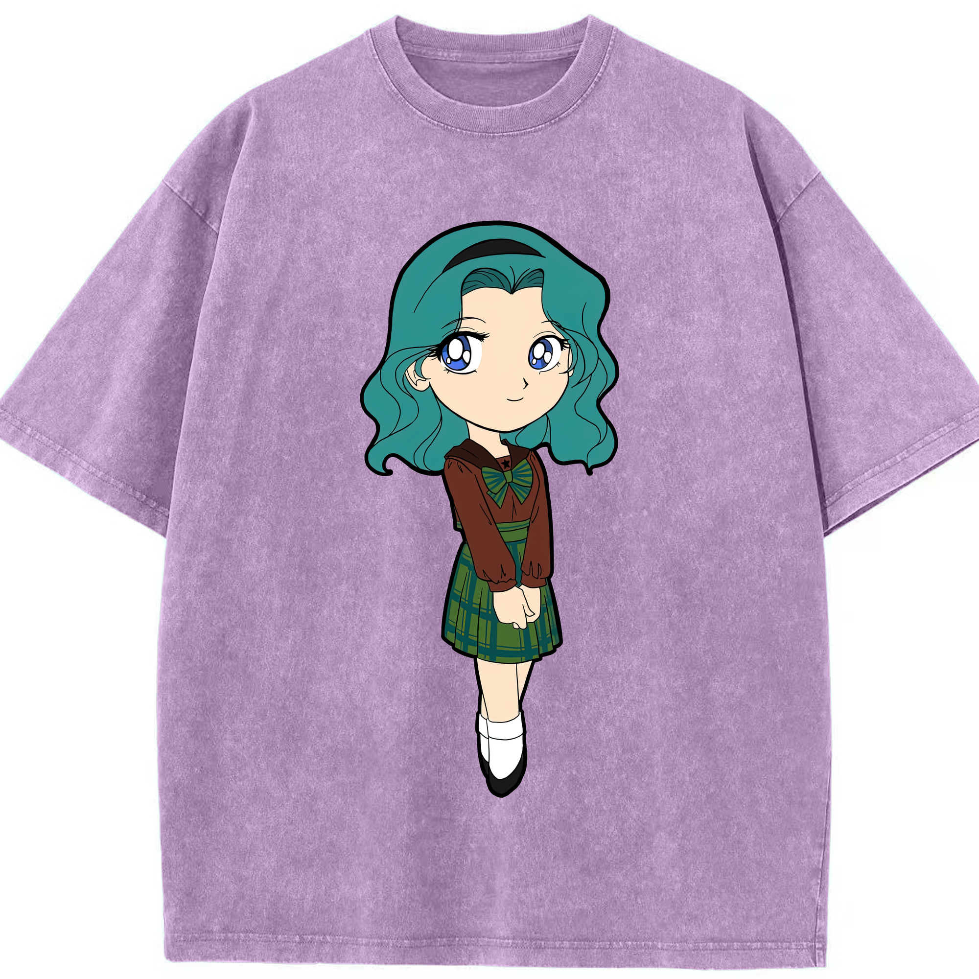 （画像用） 美少女戦士セーラームーン 海王 みちる（かいおう みちる） Sailor Moon Kaiou Michiru 綿100% ヴィンテージ風 半袖Tシャツ（フロントプリント）