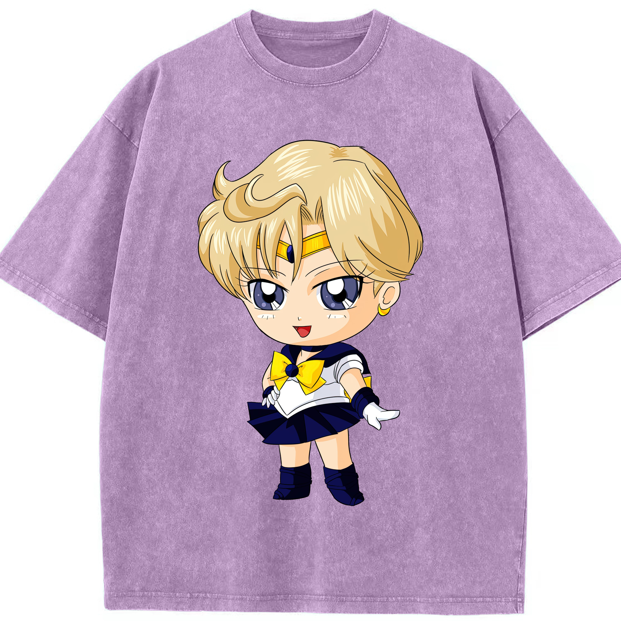 （画像用） 美少女戦士セーラームーン 天王はるか Sailor Moon Tenoh Haruka 綿100% ヴィンテージ風 半袖Tシャツ（フロントプリント）