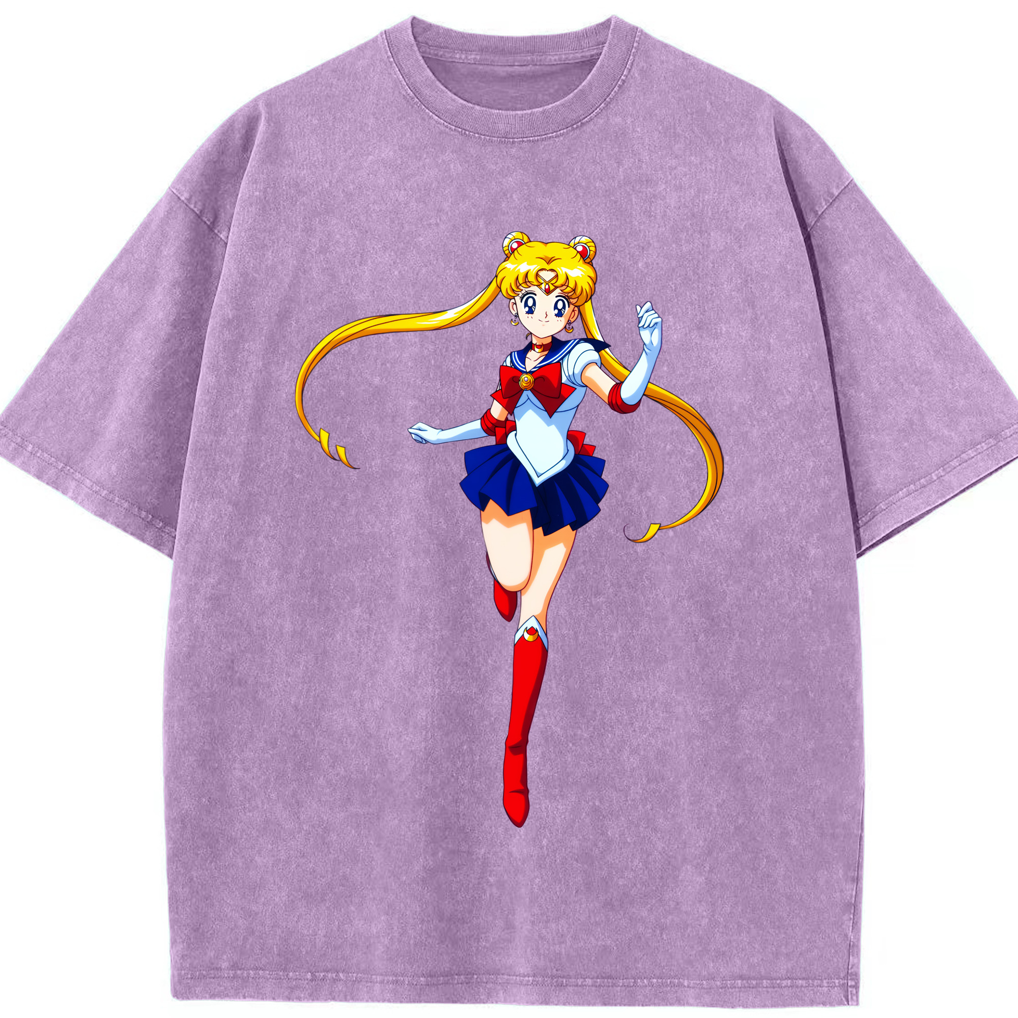 （画像用） 美少女戦士セーラームーン 月野 うさぎ つきの うさぎ Sailor Moon Tsukino Usagi 綿100% ヴィンテージ風 半袖Tシャツ（フロントプリント）